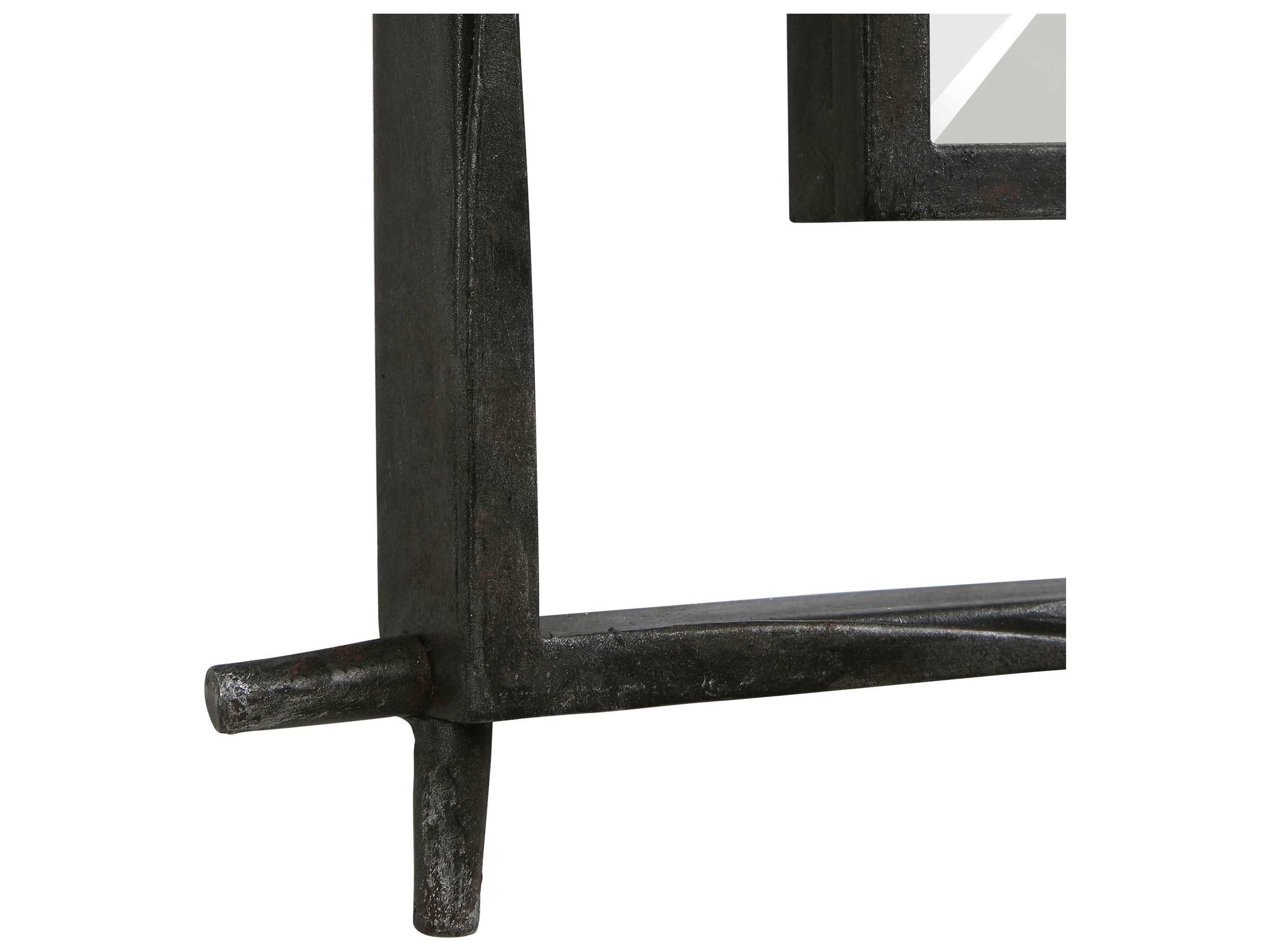 Uttermost Ironworks Distressed Deep Ebony Rectangular Wall Mirror