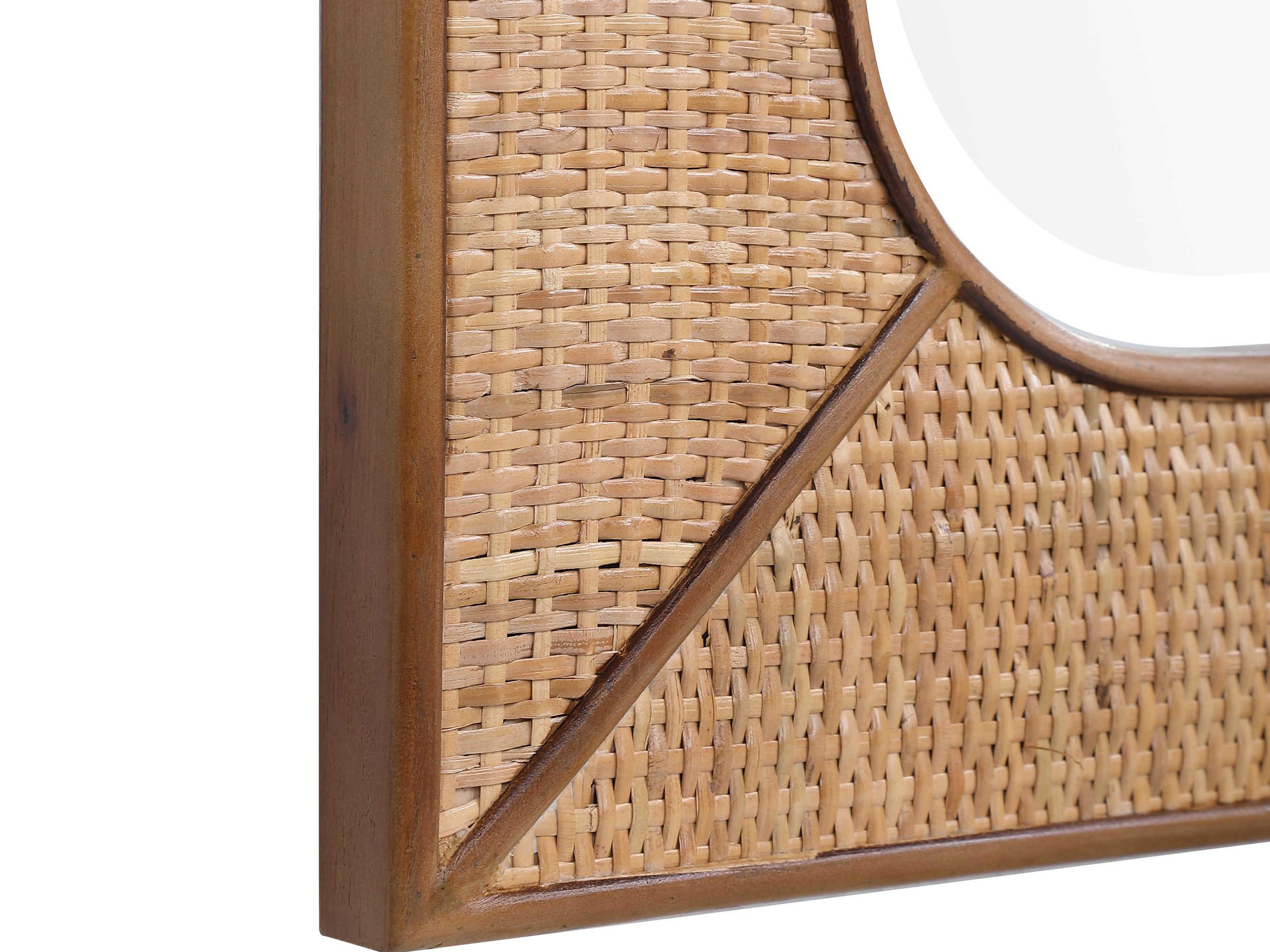 Uttermost Tahiti Warm Maple Stain Rectangular Wall Mirror