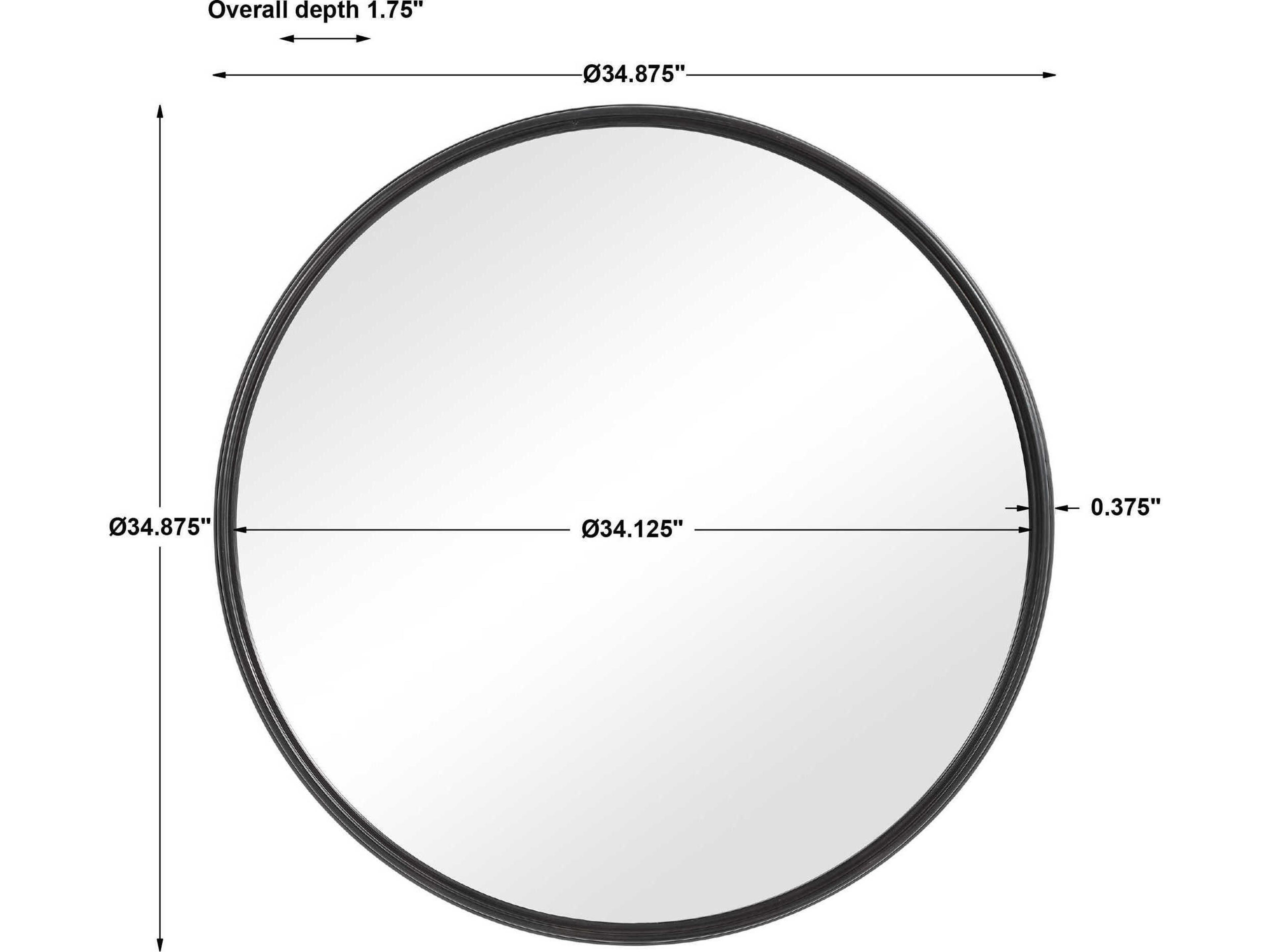 Uttermost Belham Aged Black Round Wall Mirror