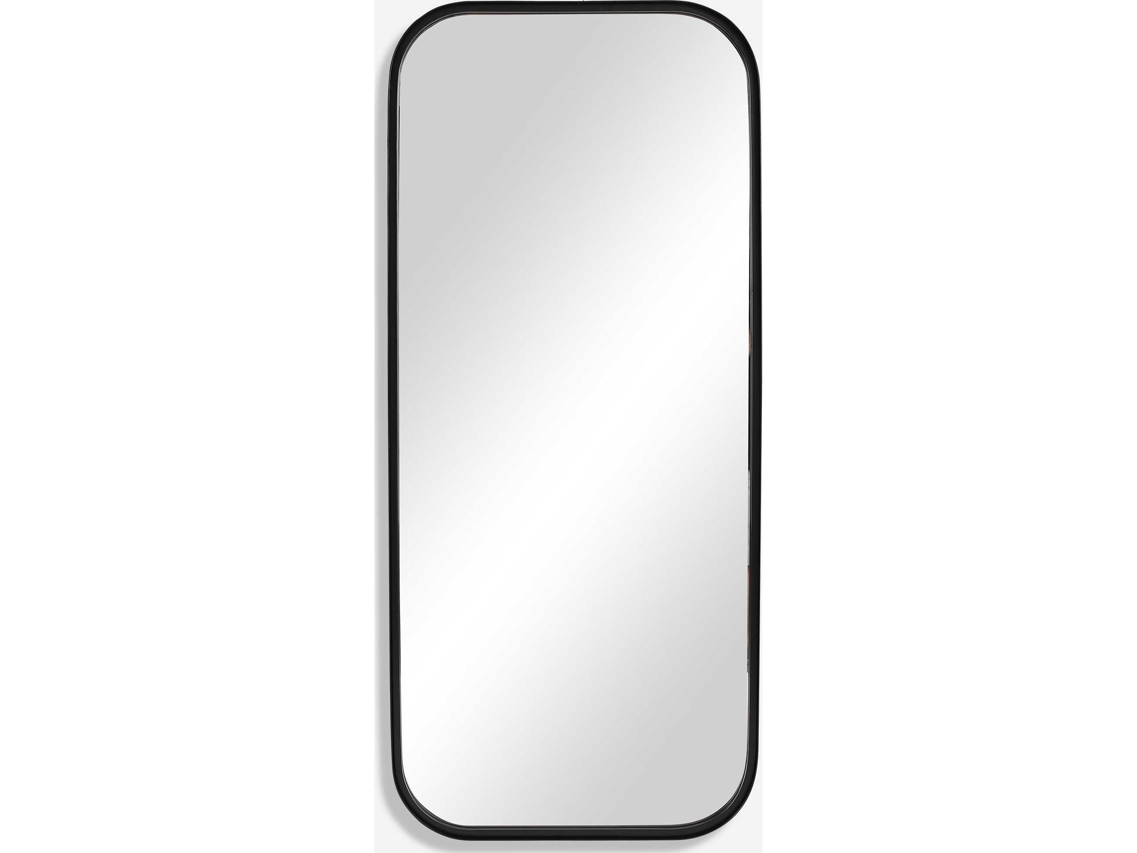 Uttermost Concord Classic Satin Black Rectangular Wall Mirror