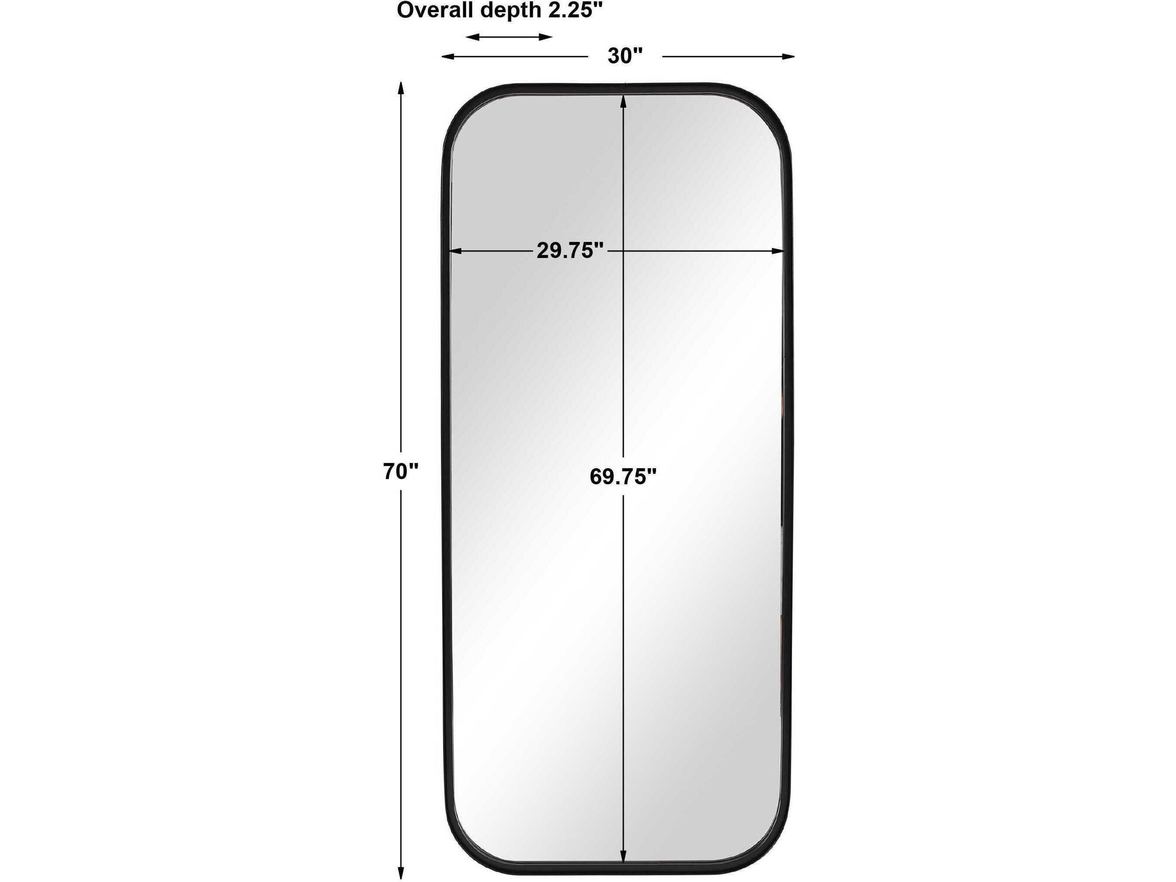 Uttermost Concord Classic Satin Black Rectangular Wall Mirror