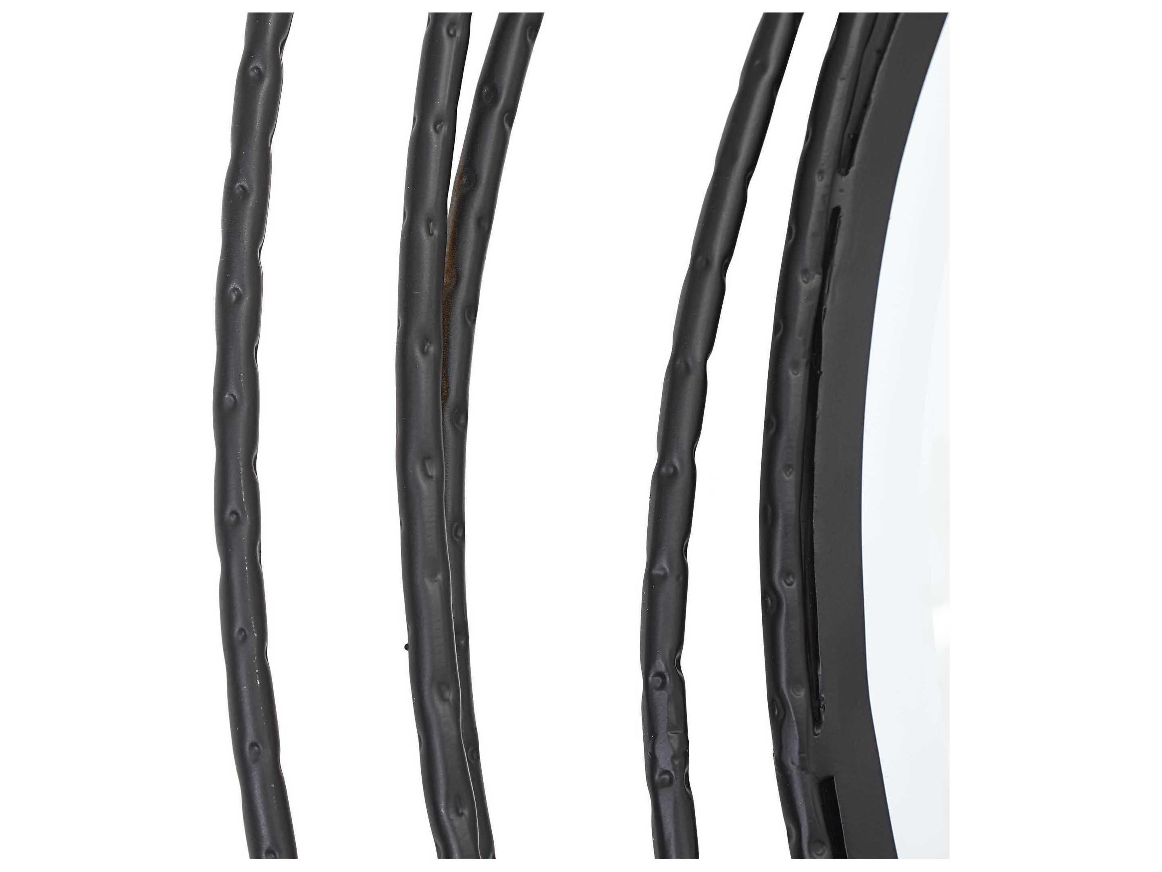 Uttermost Whirlwind Satin Black Round Wall Mirror