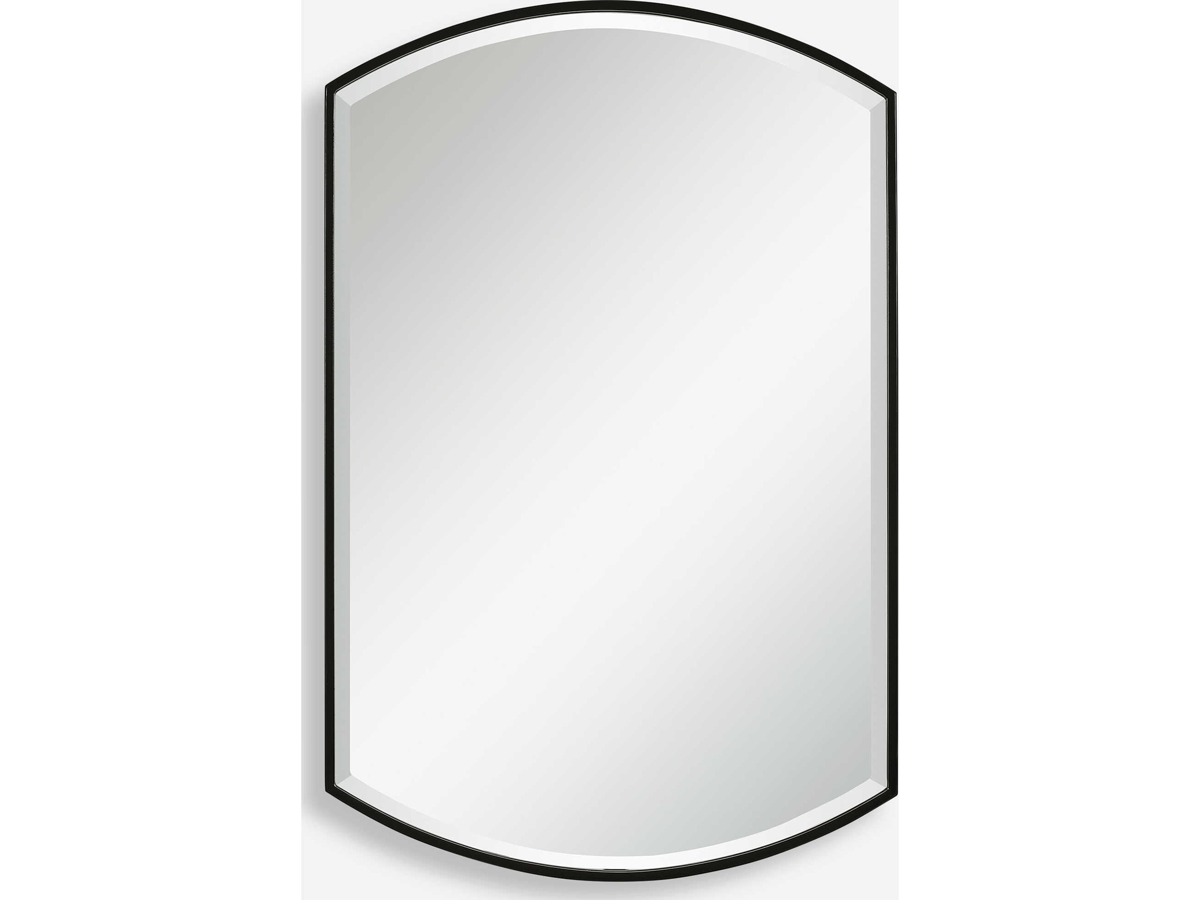 Shield Satin Black Wall Mirror