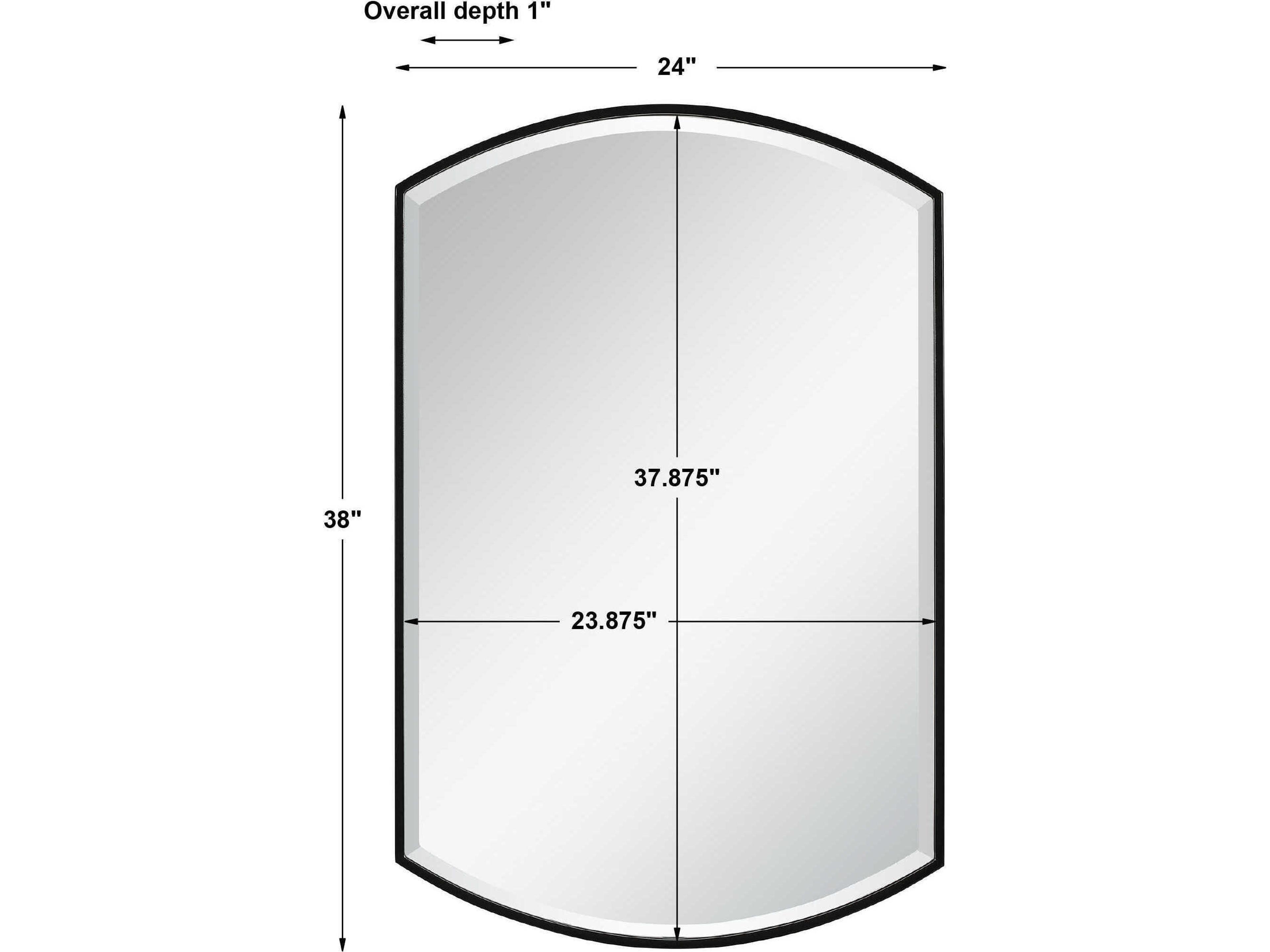 Uttermost Shield Satin Black Wall Mirror