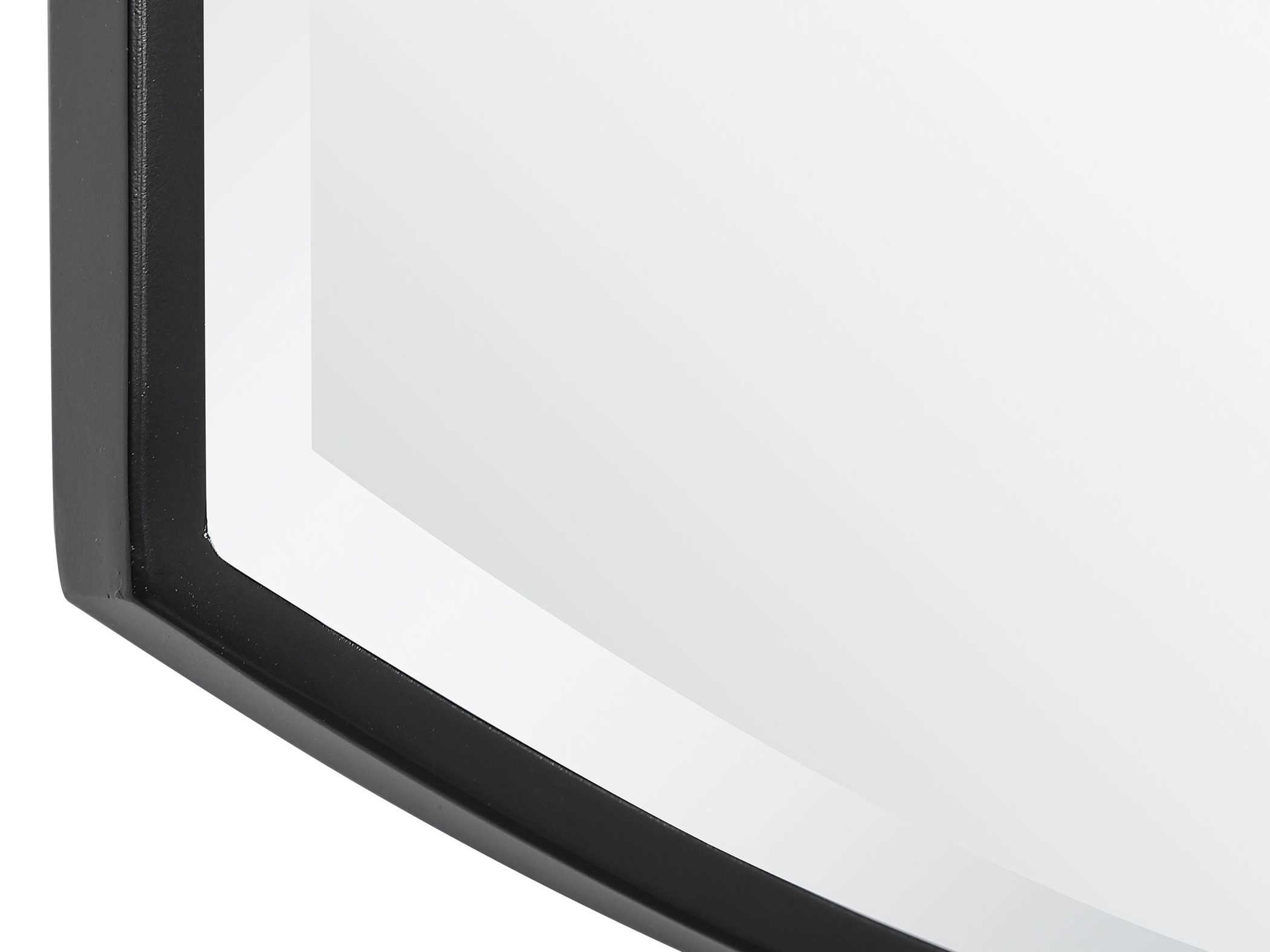 Uttermost Shield Satin Black Wall Mirror