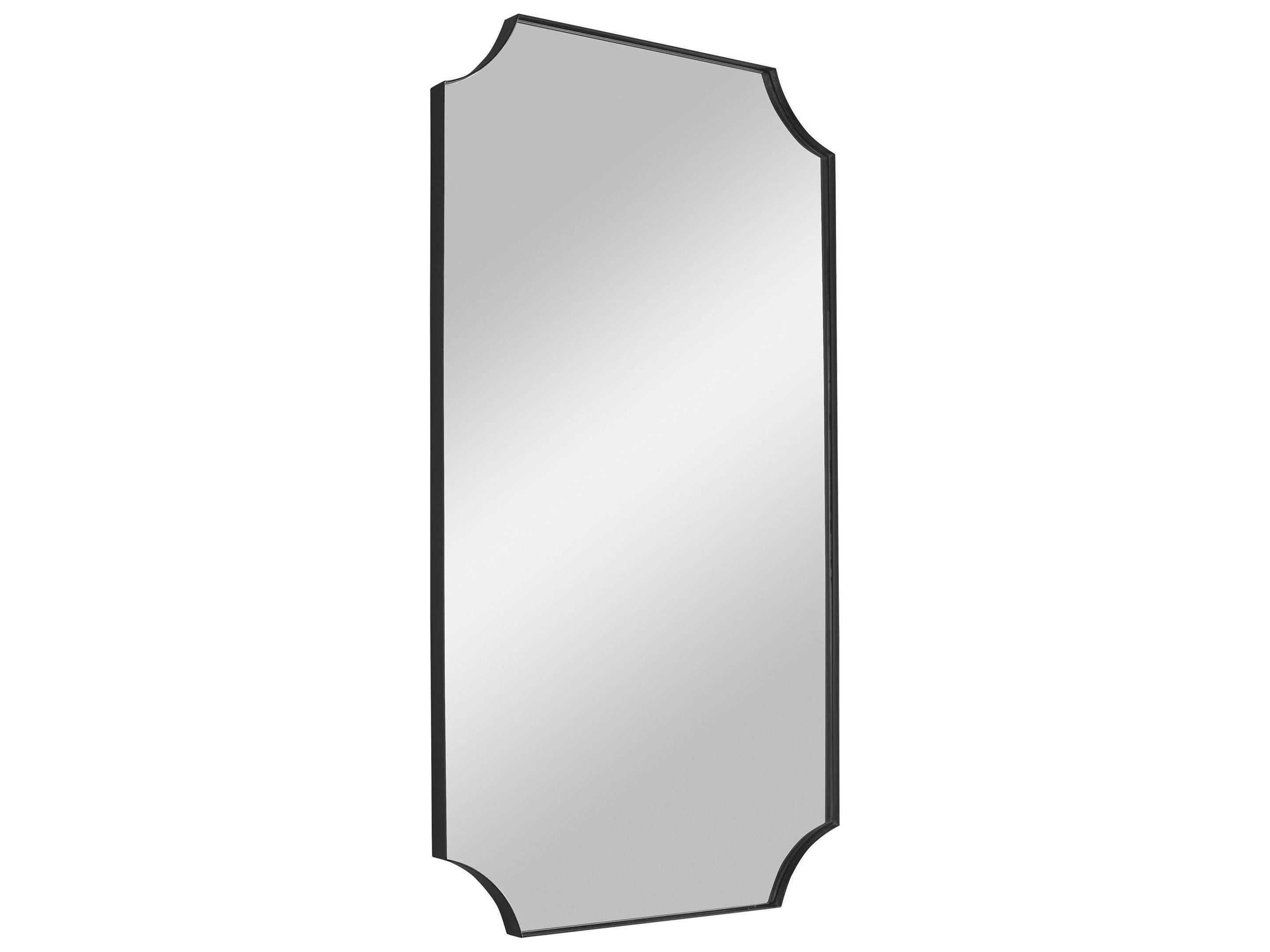 Uttermost Lennox Satin Black Rectangular Wall Mirror