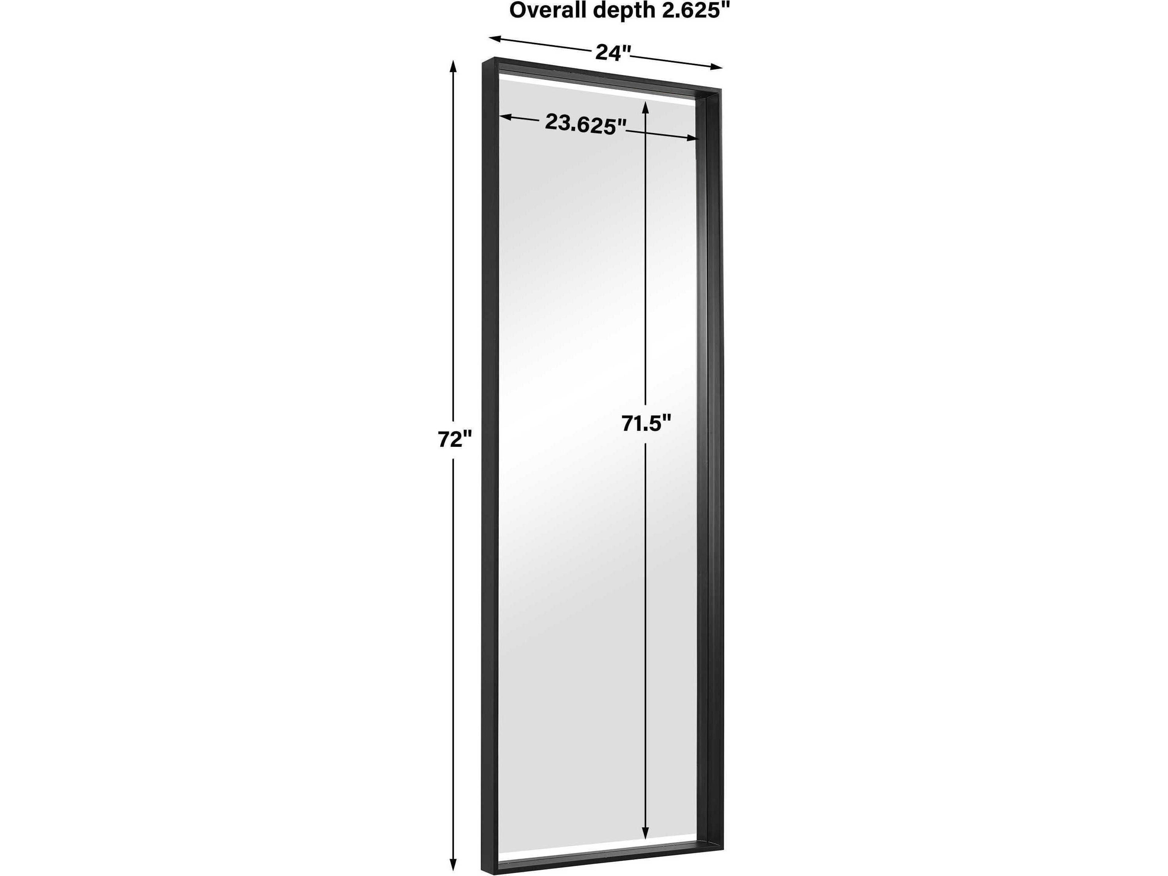 Uttermost Kahn Matte Black Rectangular Wall Mirror