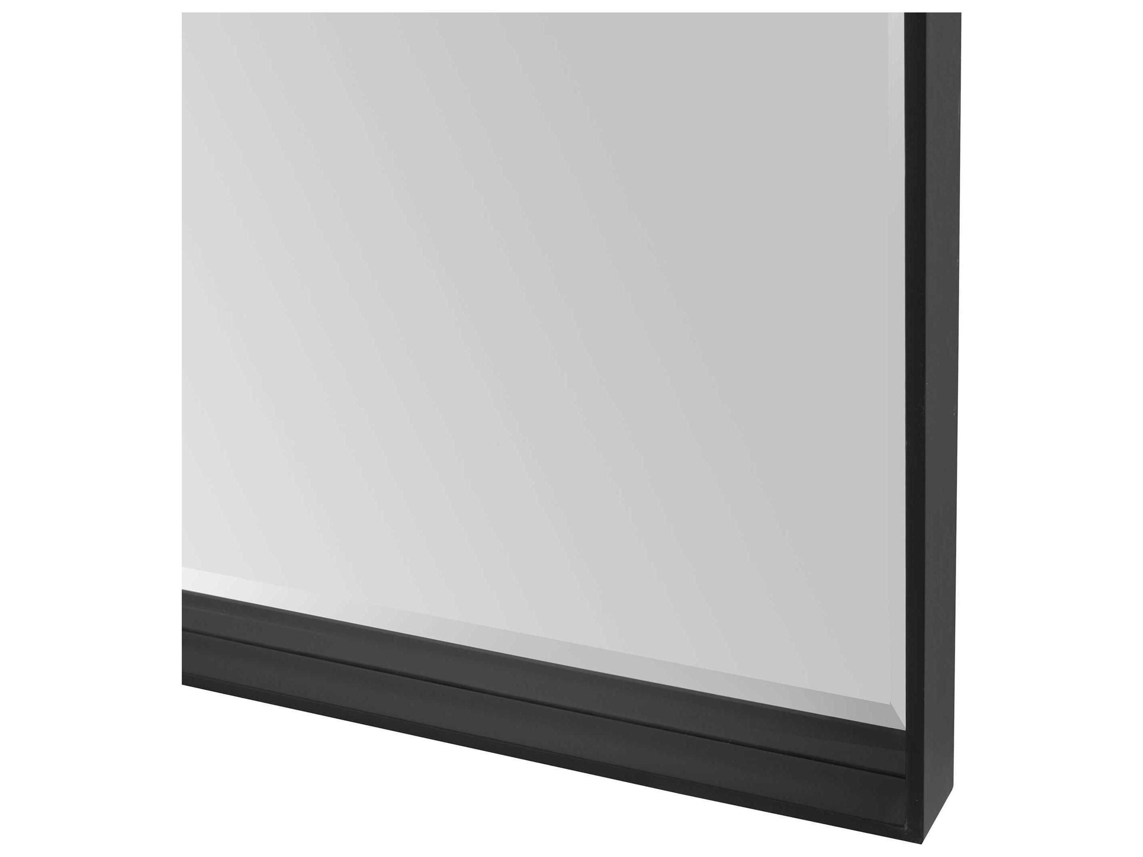 Uttermost Kahn Matte Black Rectangular Wall Mirror