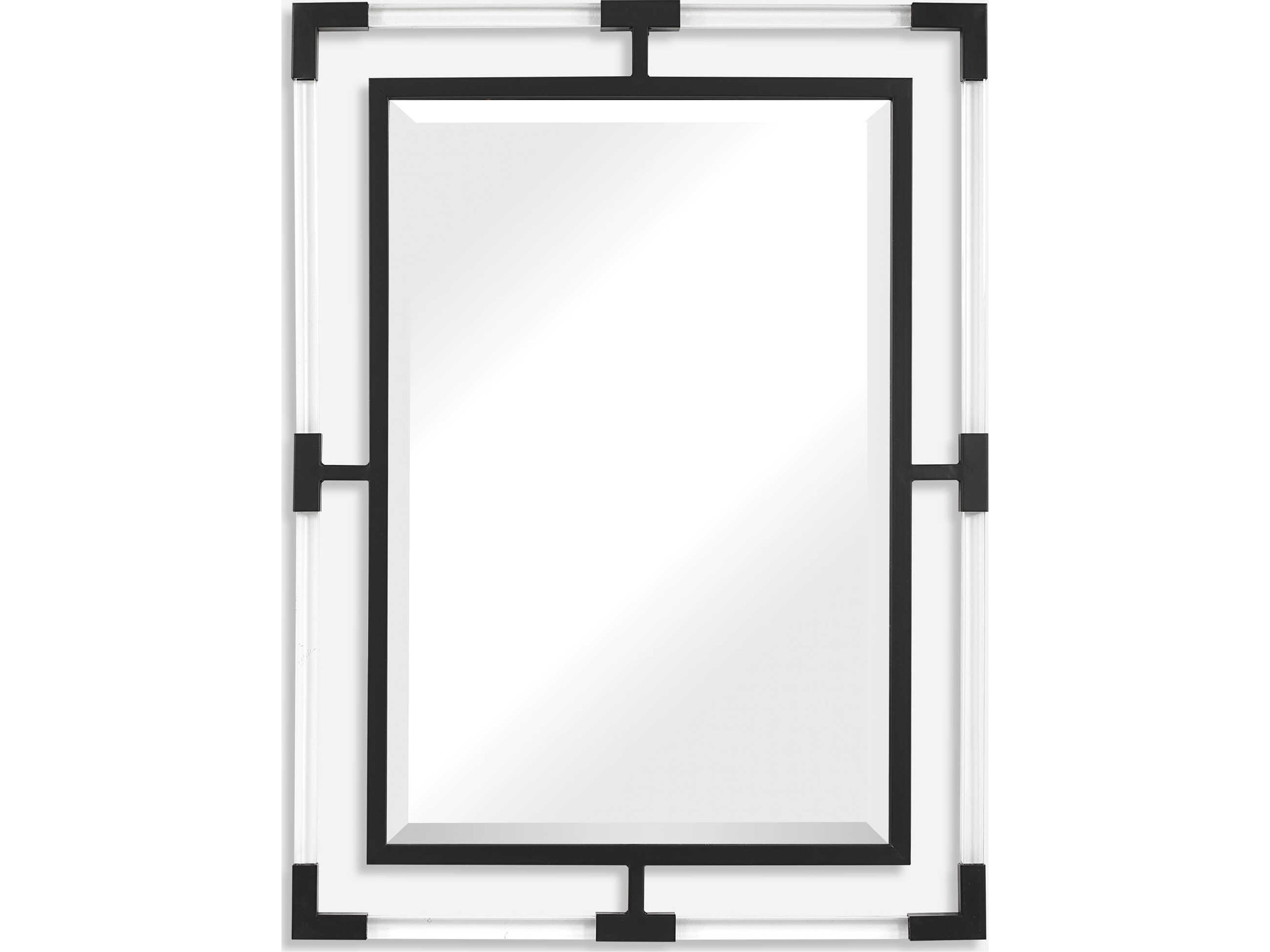 Balkan Matte Black Rectangular Wall Mirror