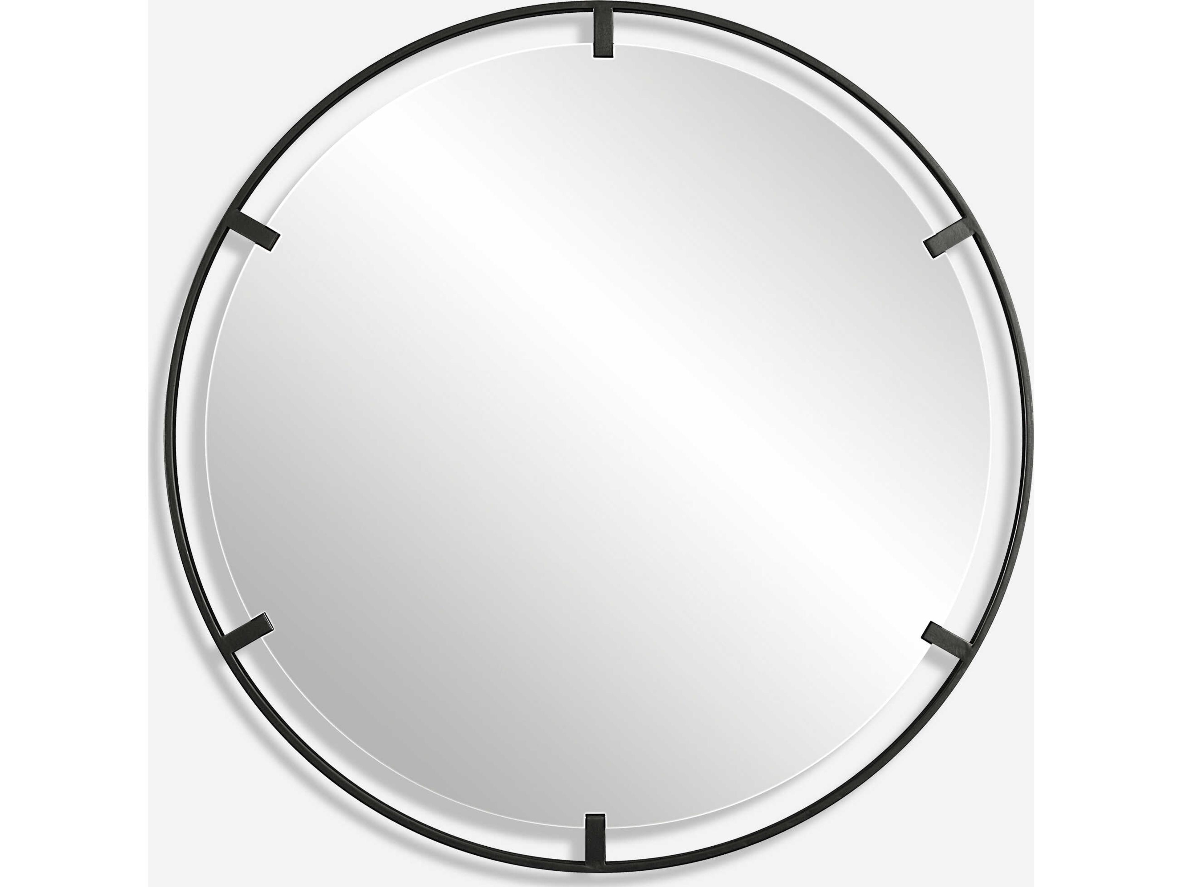 Uttermost Cashel Satin Black Round Wall Mirror