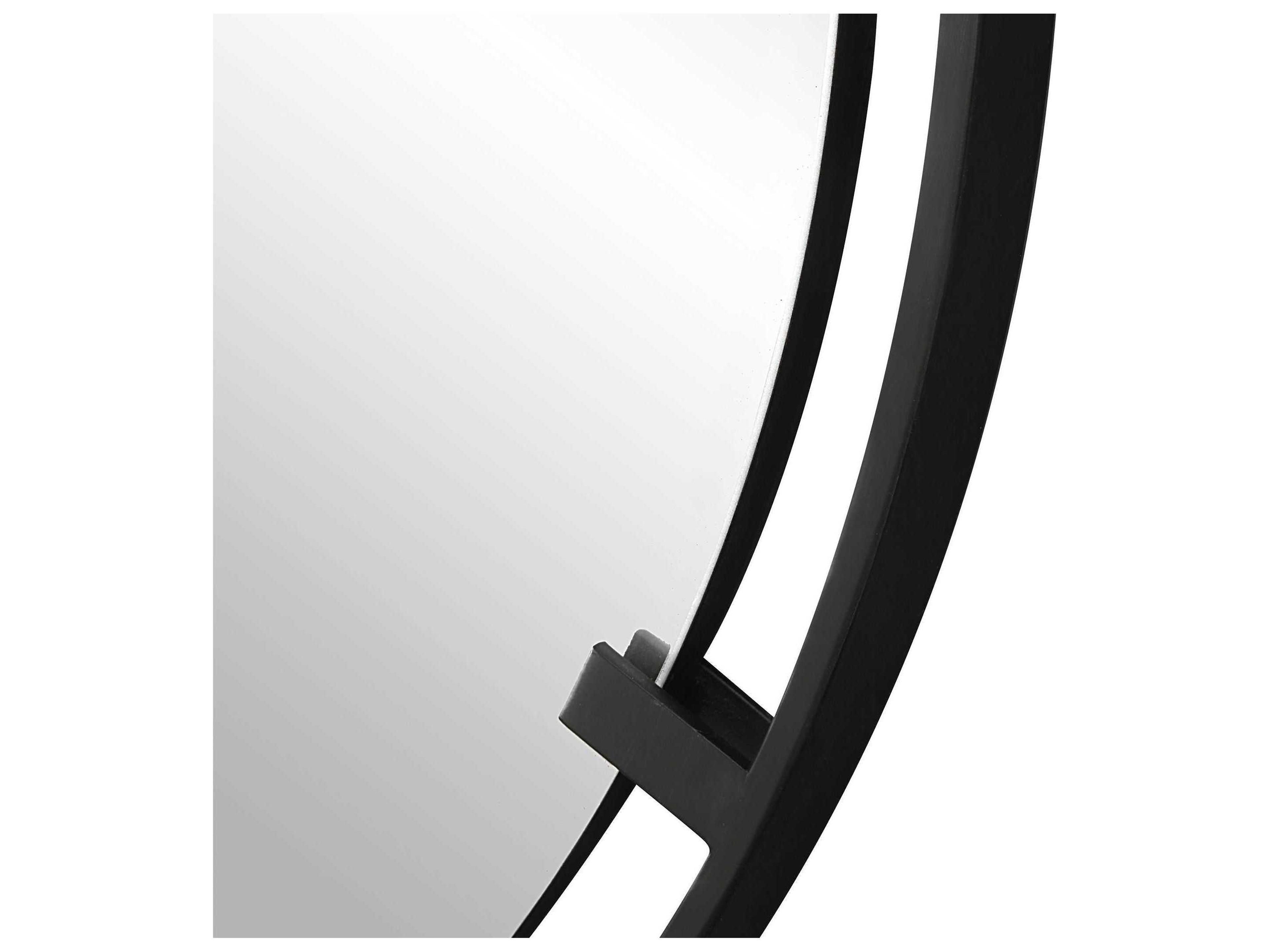 Uttermost Cashel Satin Black Round Wall Mirror