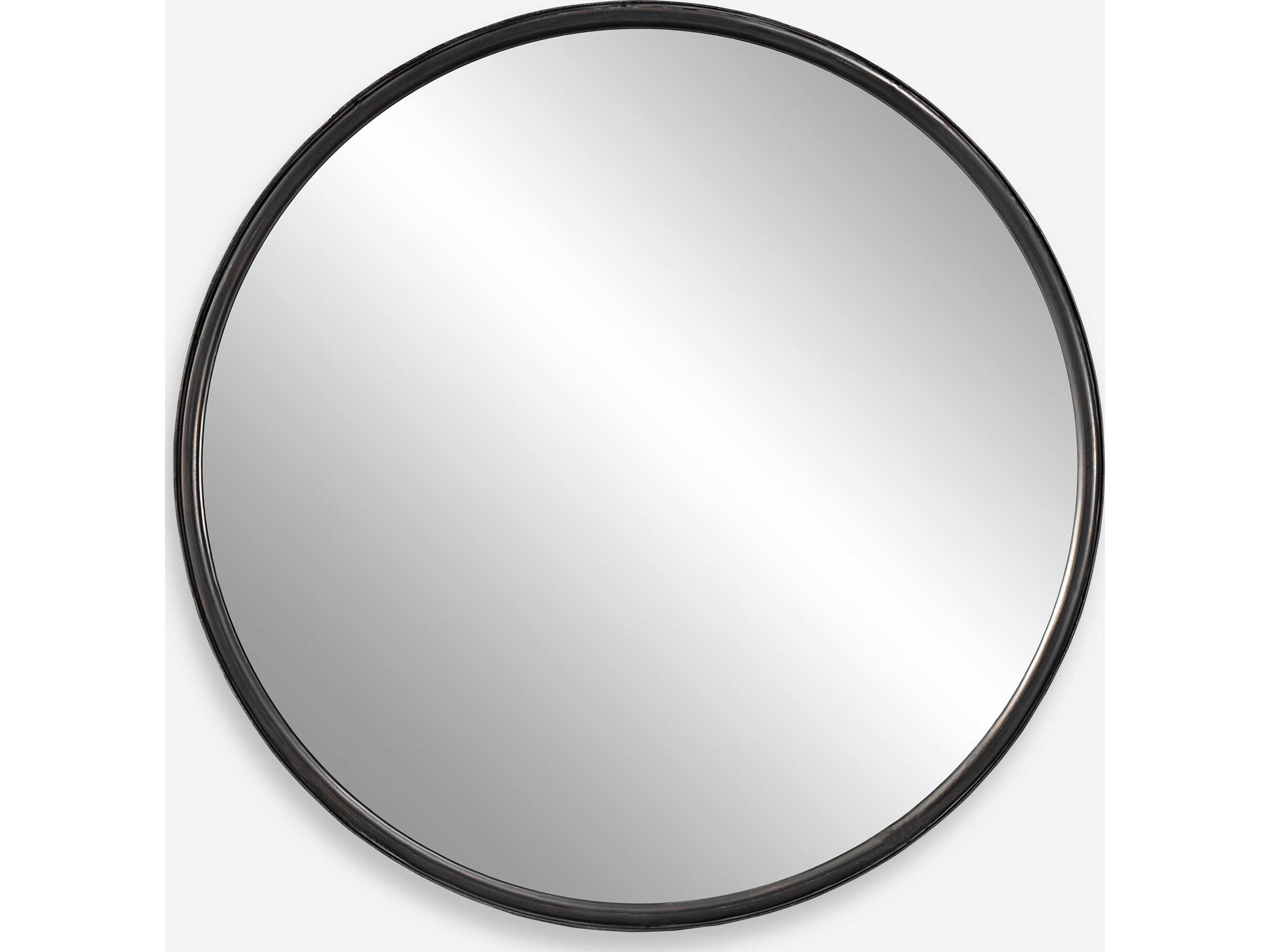 Uttermost Dawsyn Aged Black / Subtle Gray Round Wall Mirror