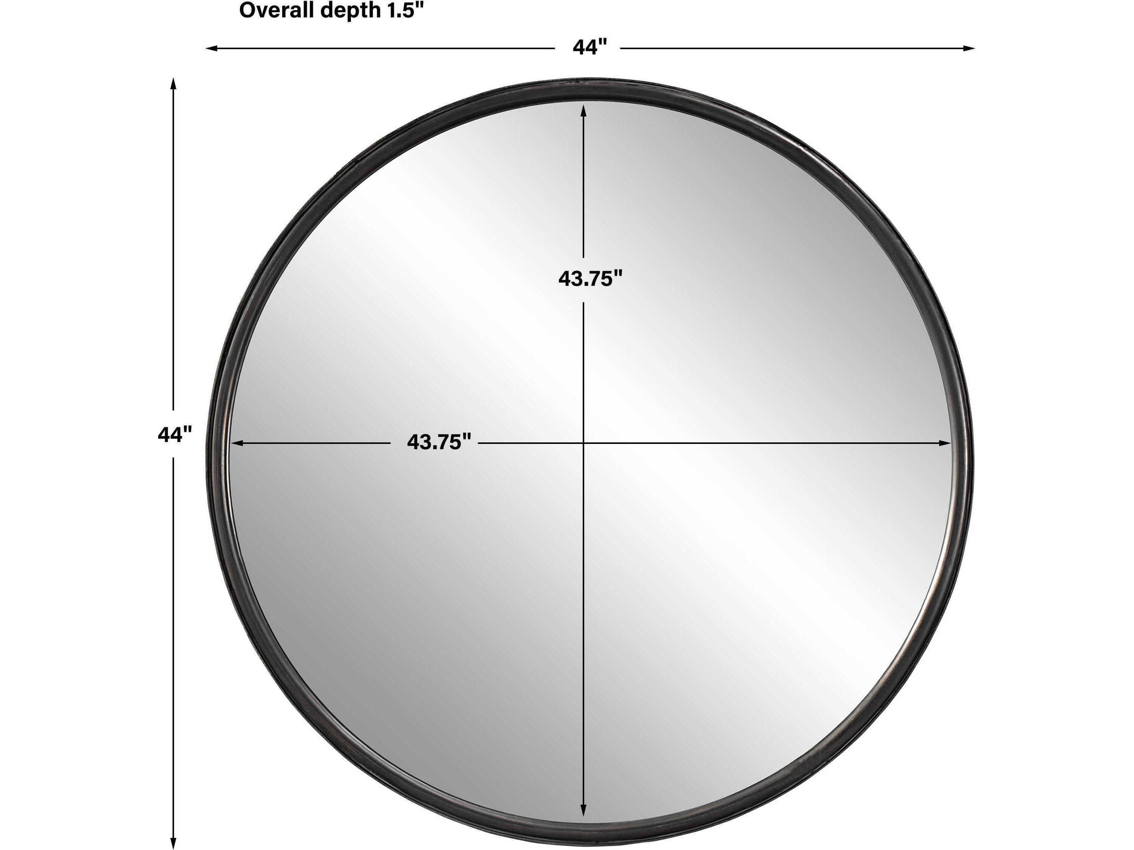 Uttermost Dawsyn Aged Black / Subtle Gray Round Wall Mirror