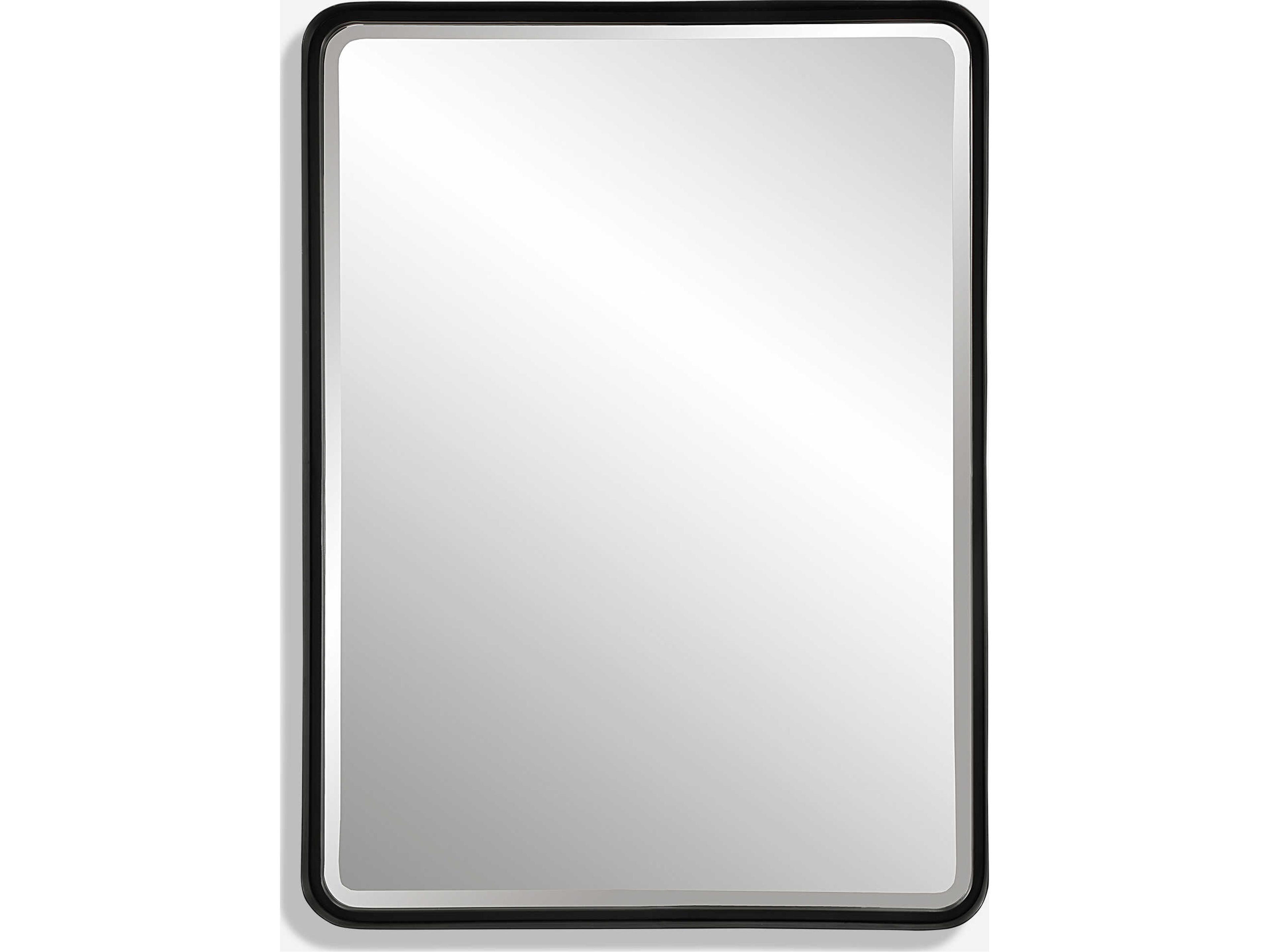 Crofton Satin Black Rectangular Wall Mirror