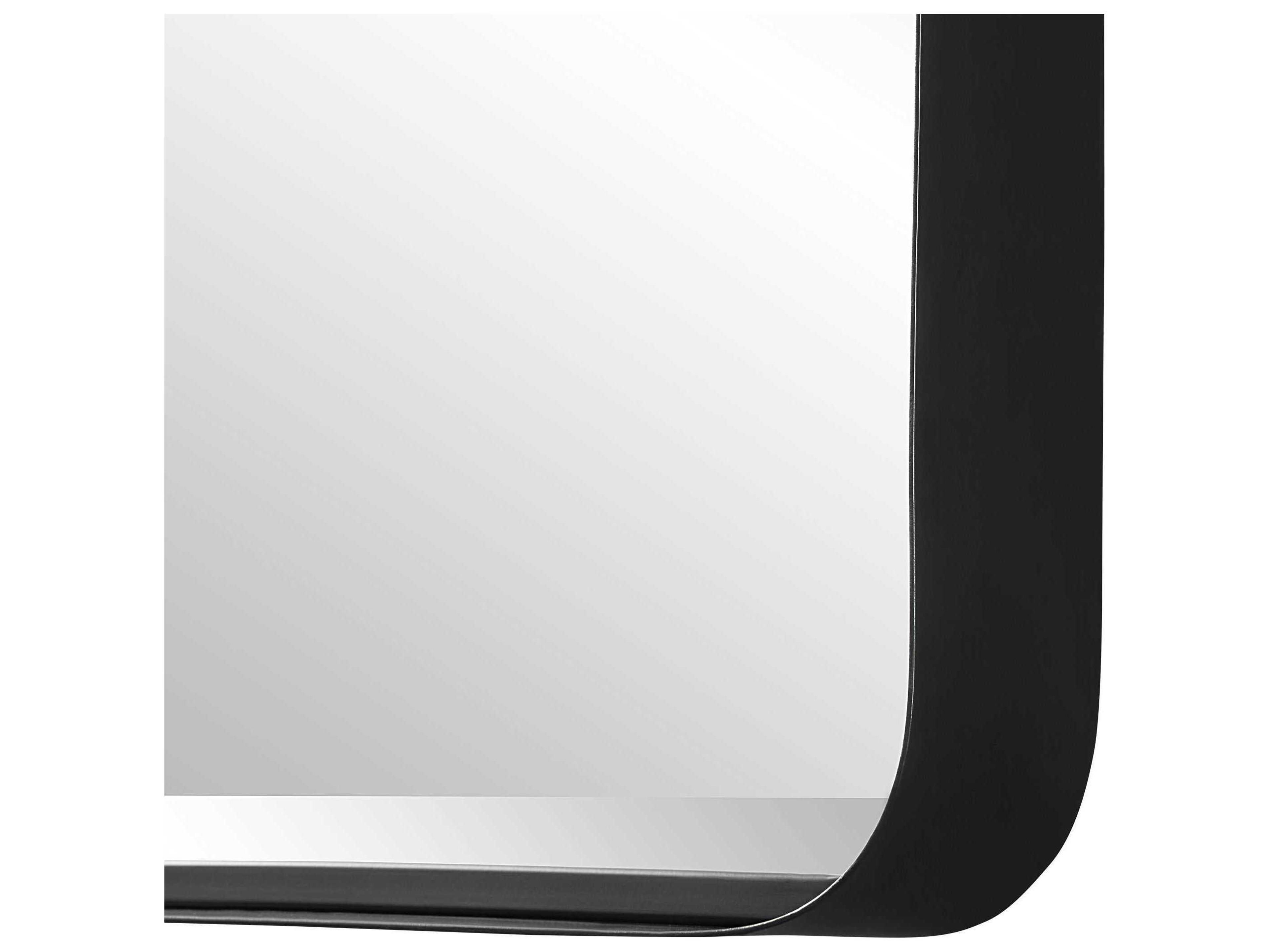 Uttermost Crofton Satin Black Rectangular Wall Mirror
