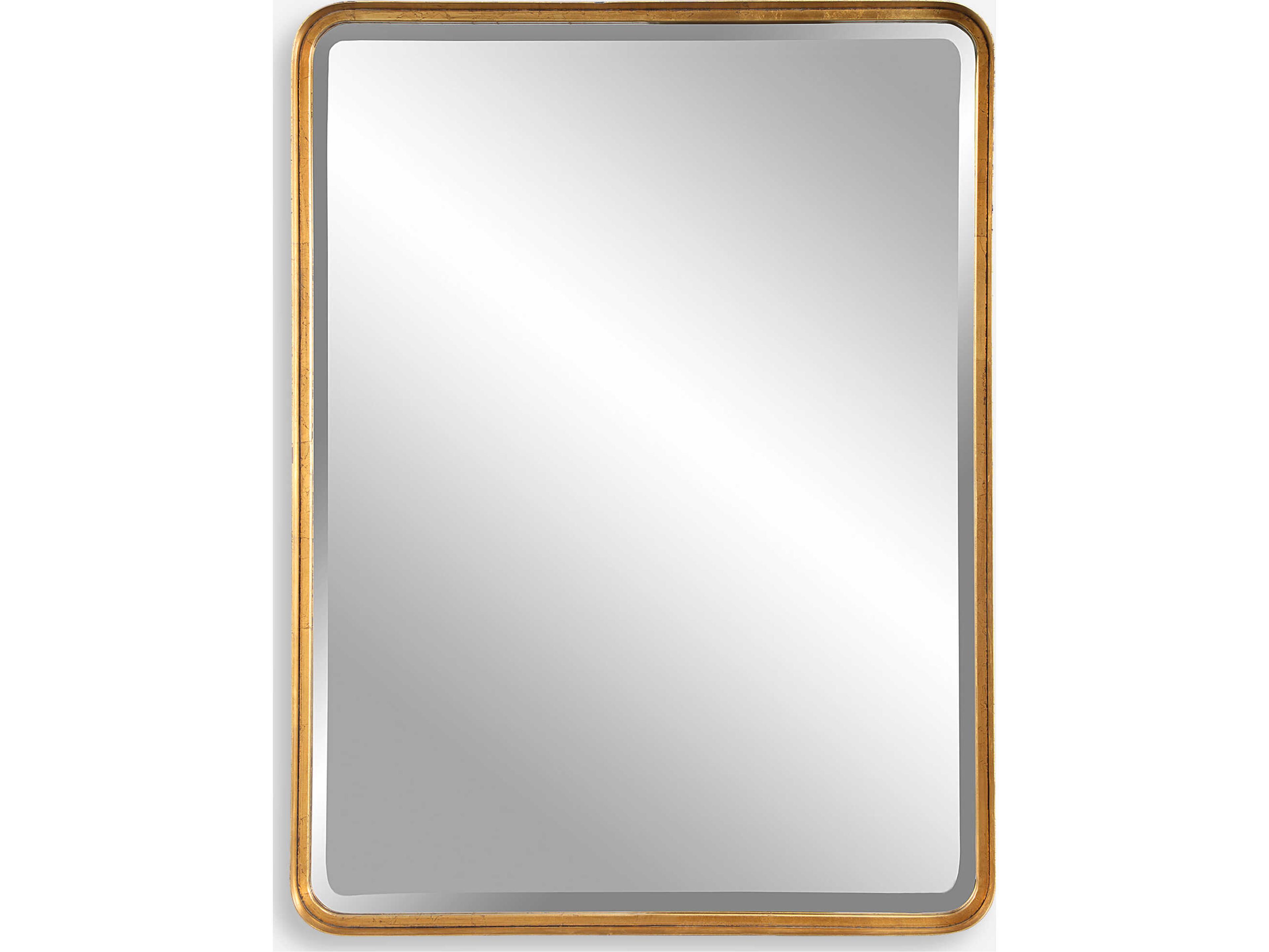 Crofton Light Antiqued Gold Leaf Rectangular Wall Mirror