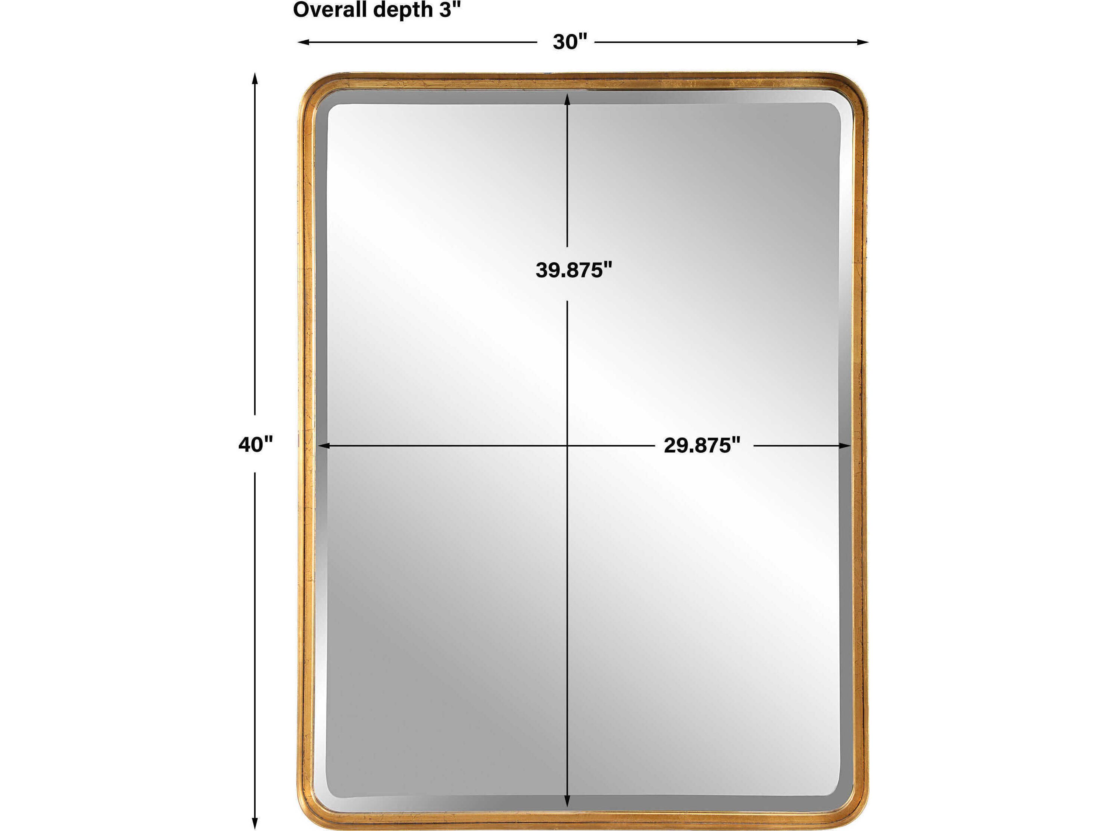 Uttermost Crofton Light Antiqued Gold Leaf Rectangular Wall Mirror