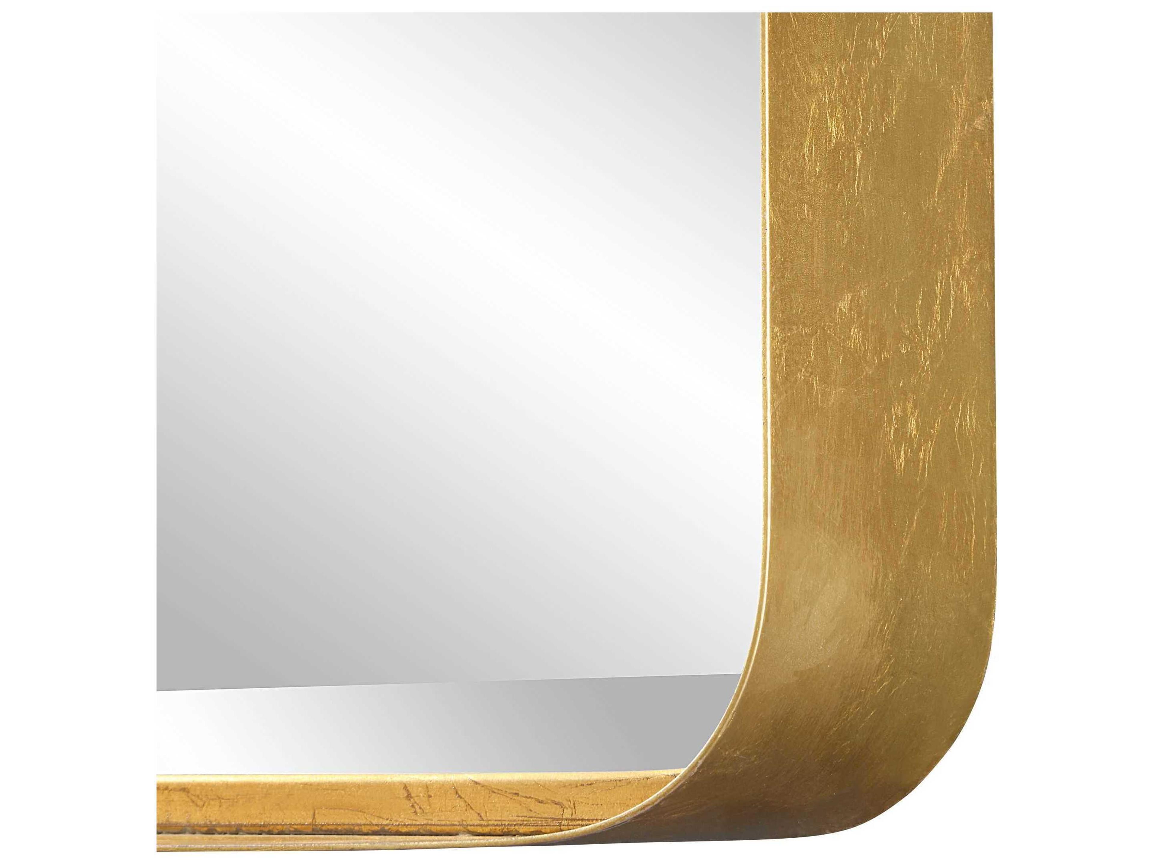 Uttermost Crofton Light Antiqued Gold Leaf Rectangular Wall Mirror