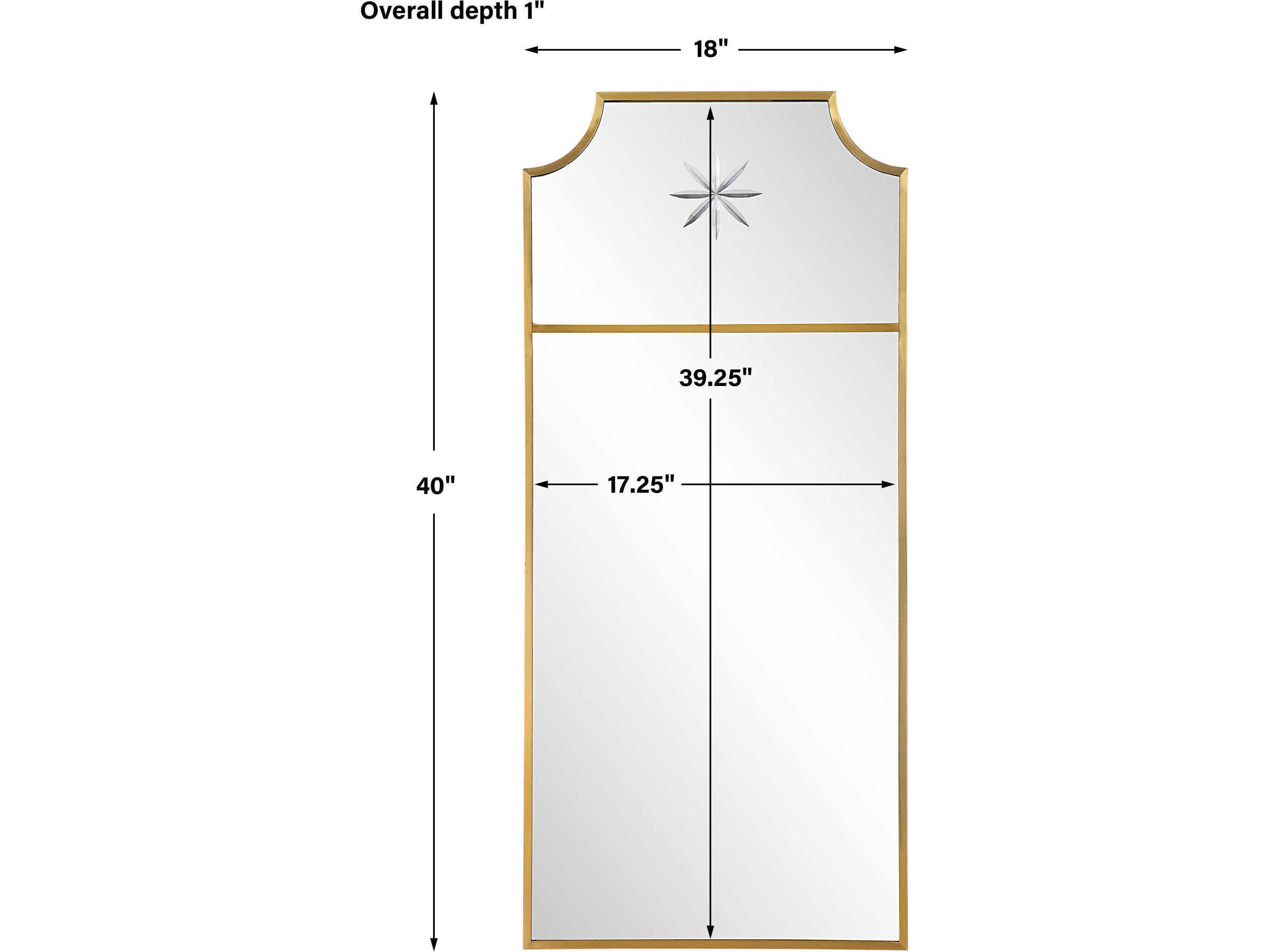 Uttermost Caddington Satin Brushed Brass Rectangular Wall Mirror