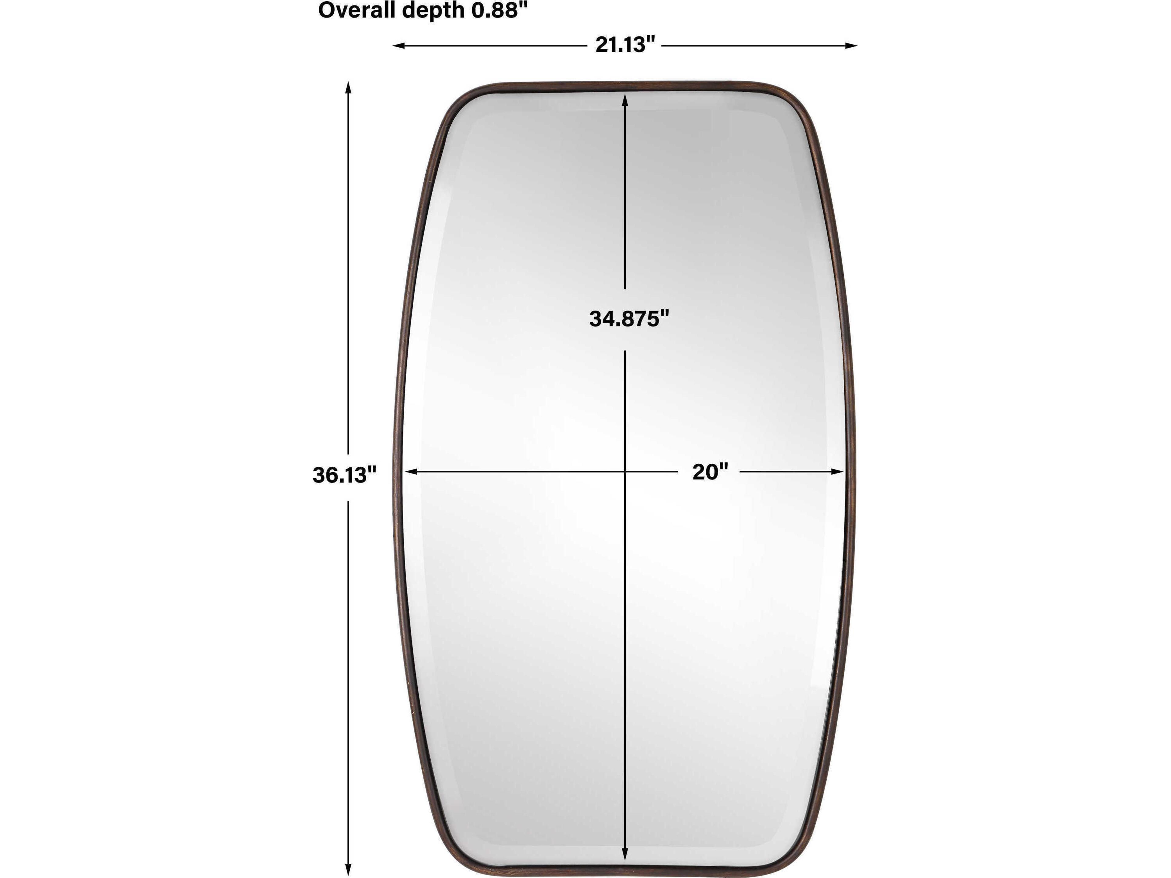 Uttermost Canillo Distressed Dark Bronze Rectangular Wall Mirror