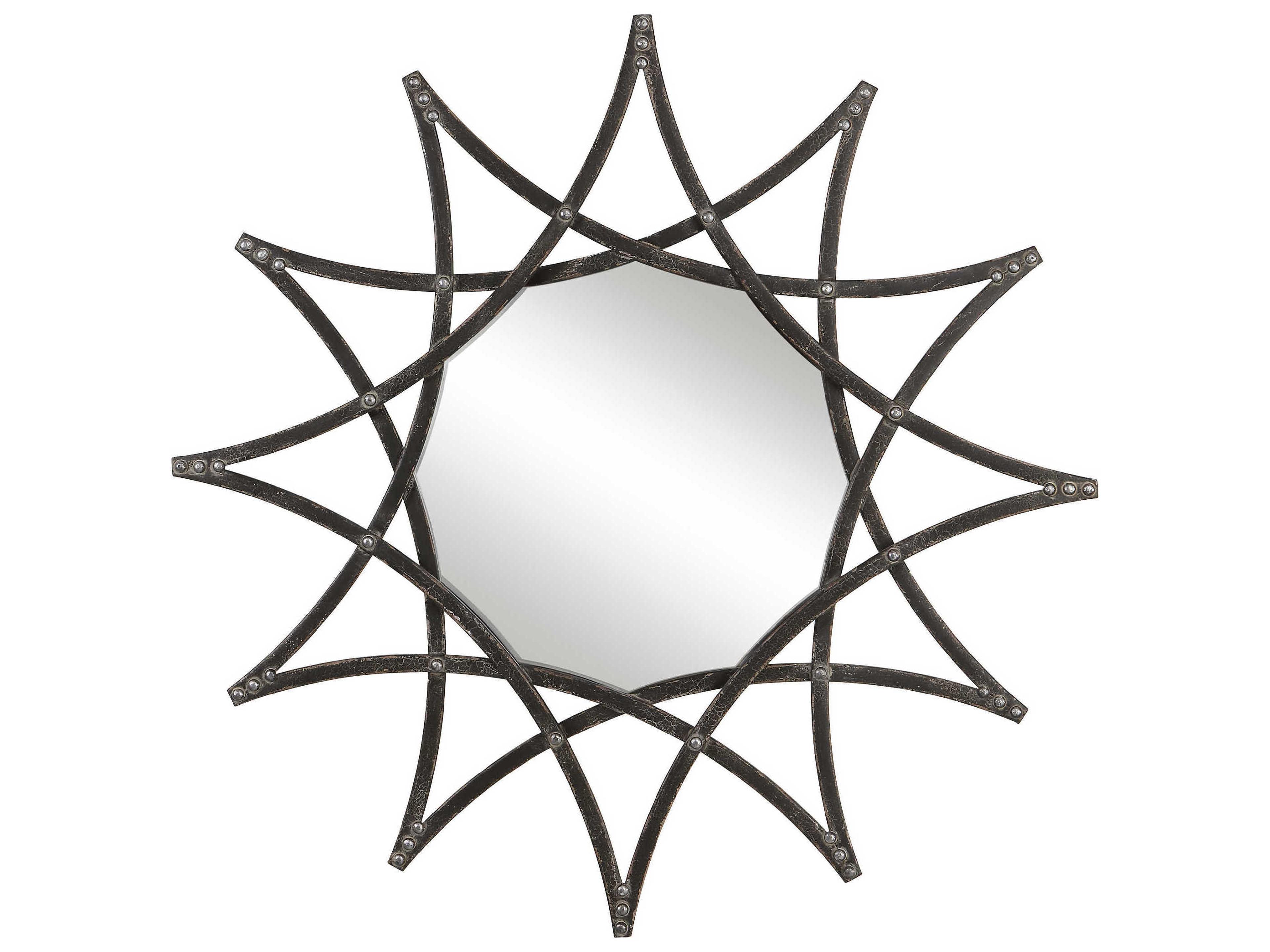 Solaris Antiqued Silver Round Wall Mirror