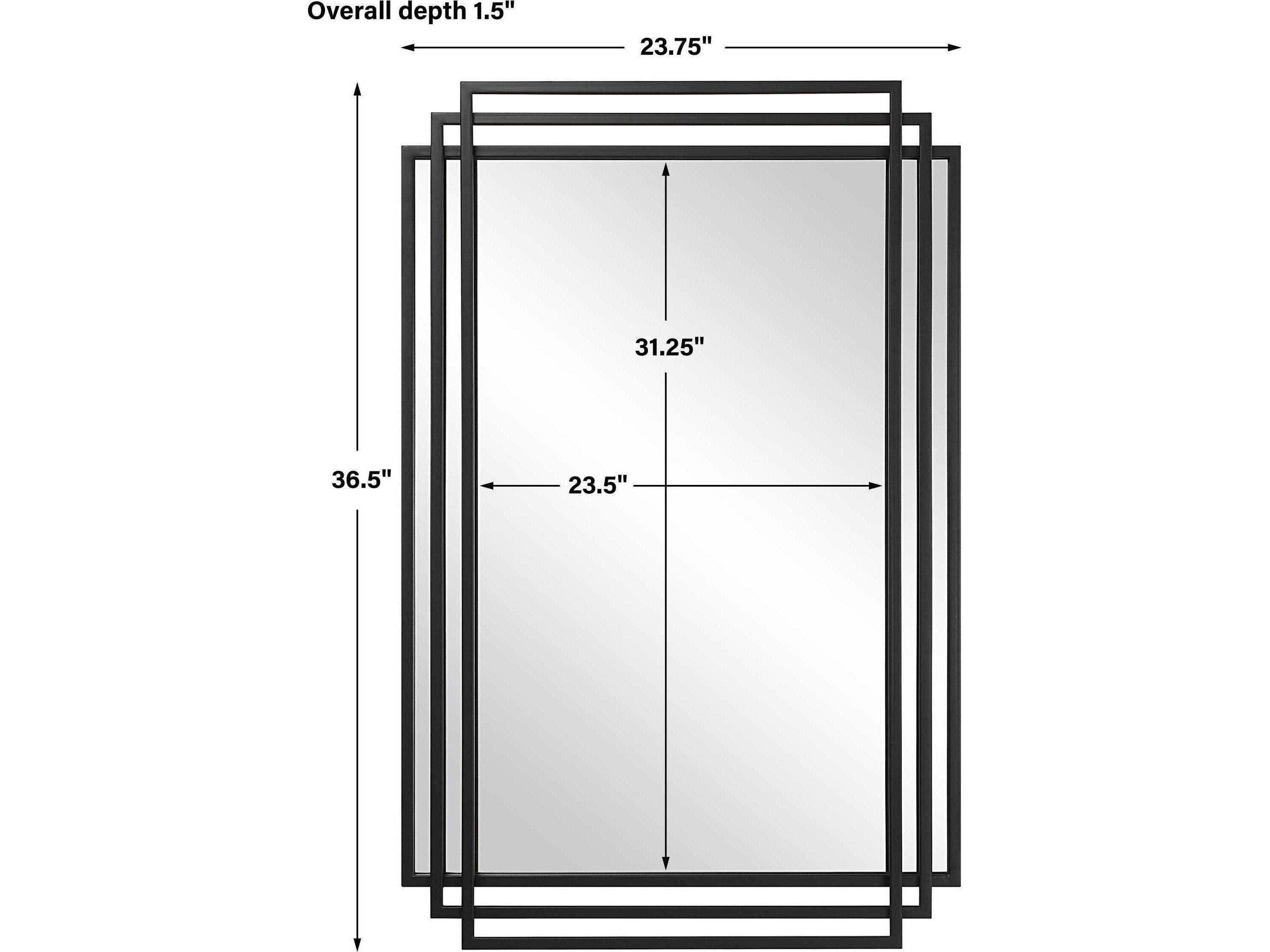 Uttermost Amherst Matte Black Rectangular Wall Mirror