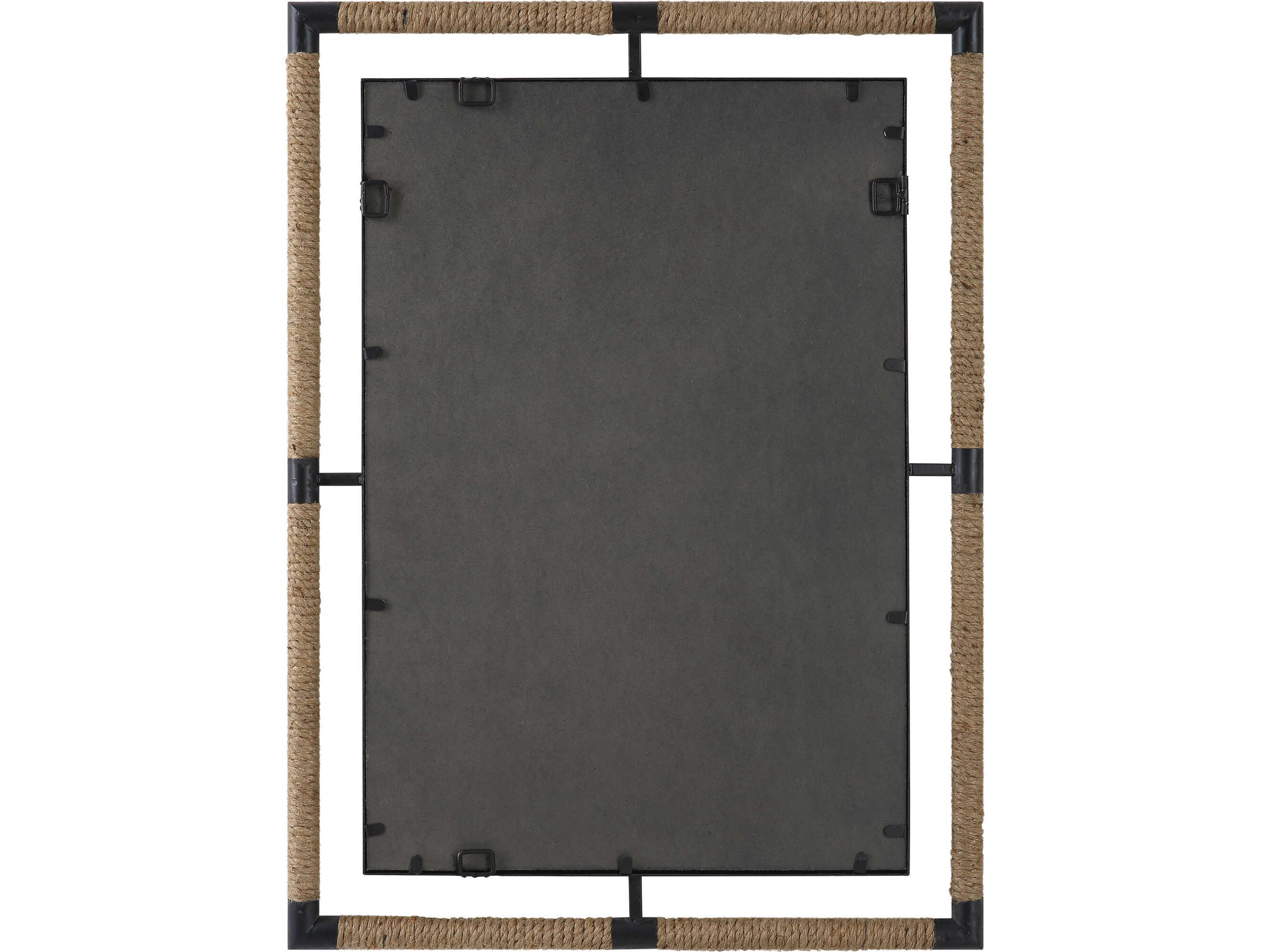 Uttermost Melville Rust Black / Natural Rope Rectangular Wall Mirror