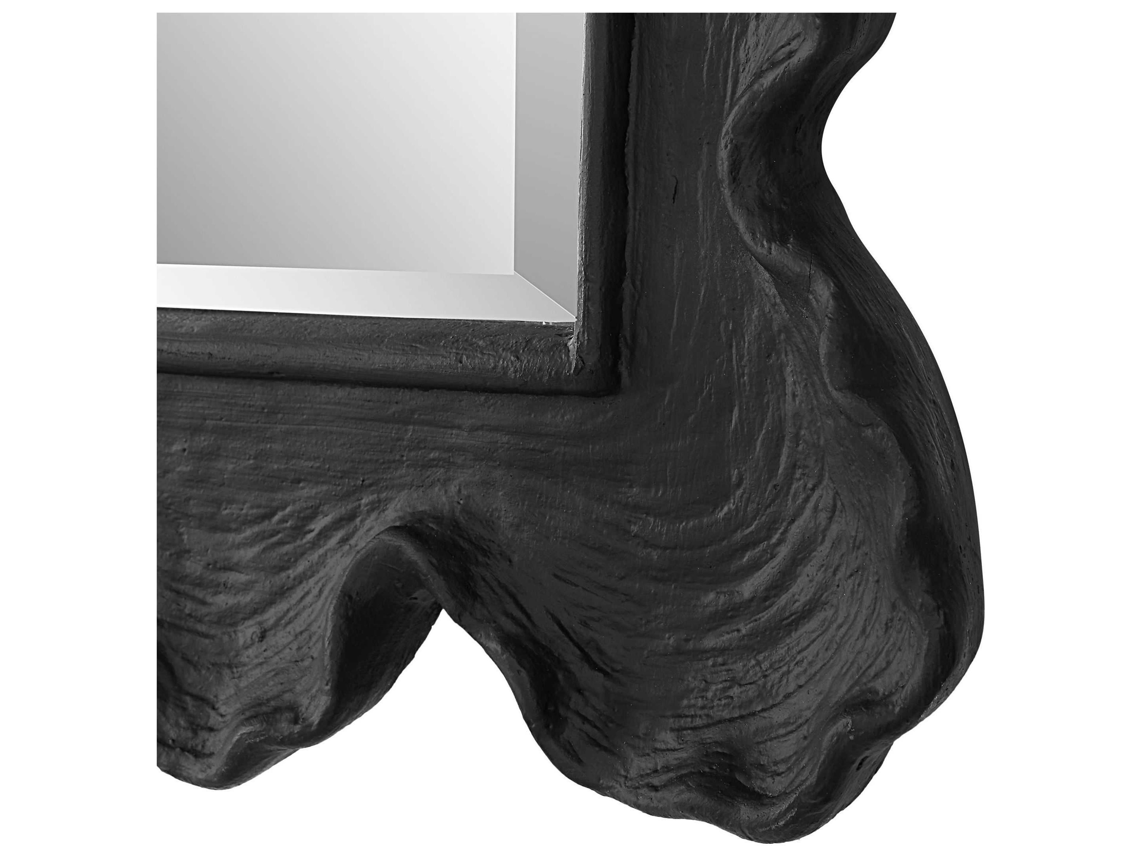 Uttermost Sea Coral Black Rectangular Wall Mirror