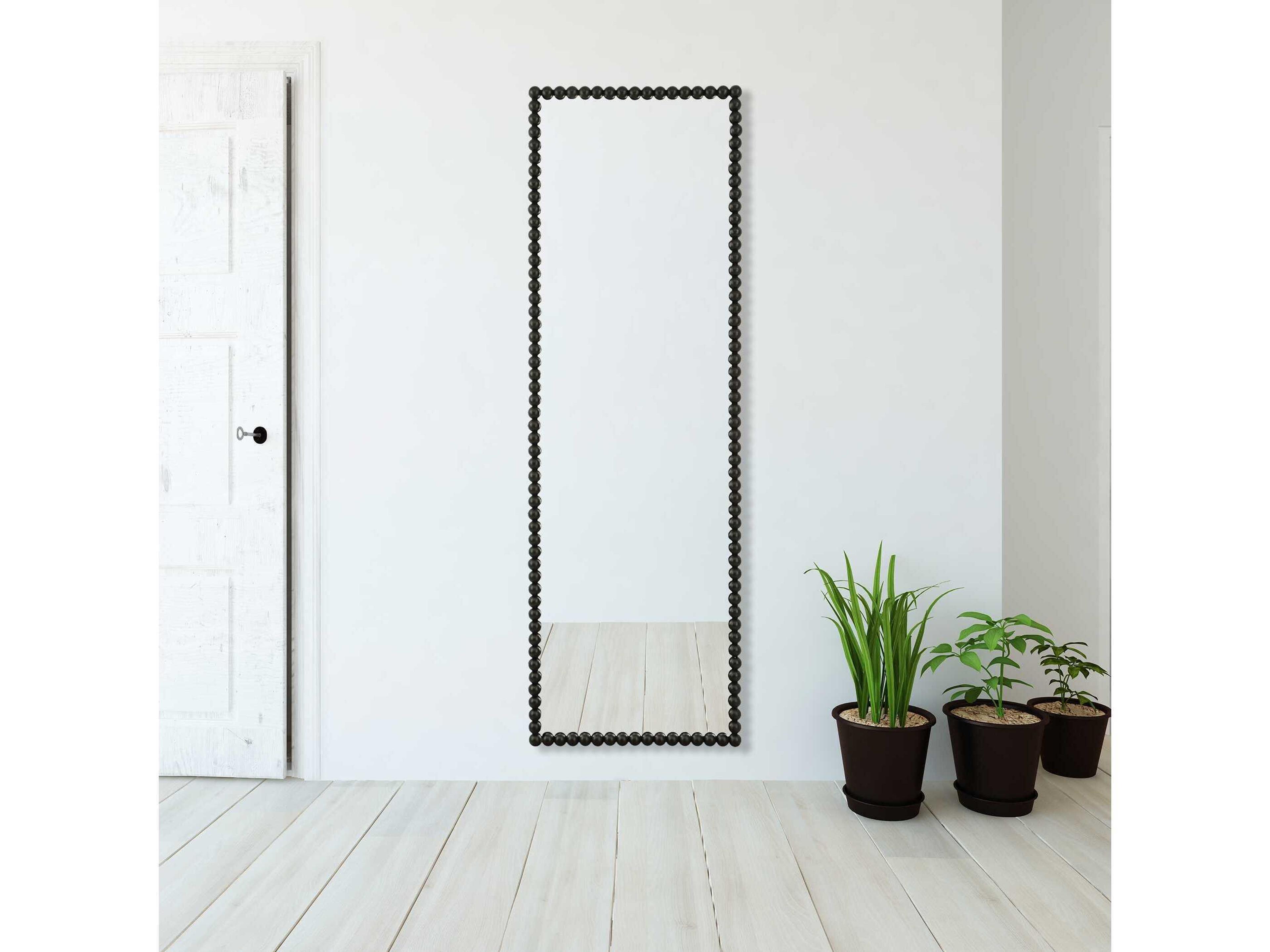 Uttermost Serna Satin Black Rectangular Wall Mirror 