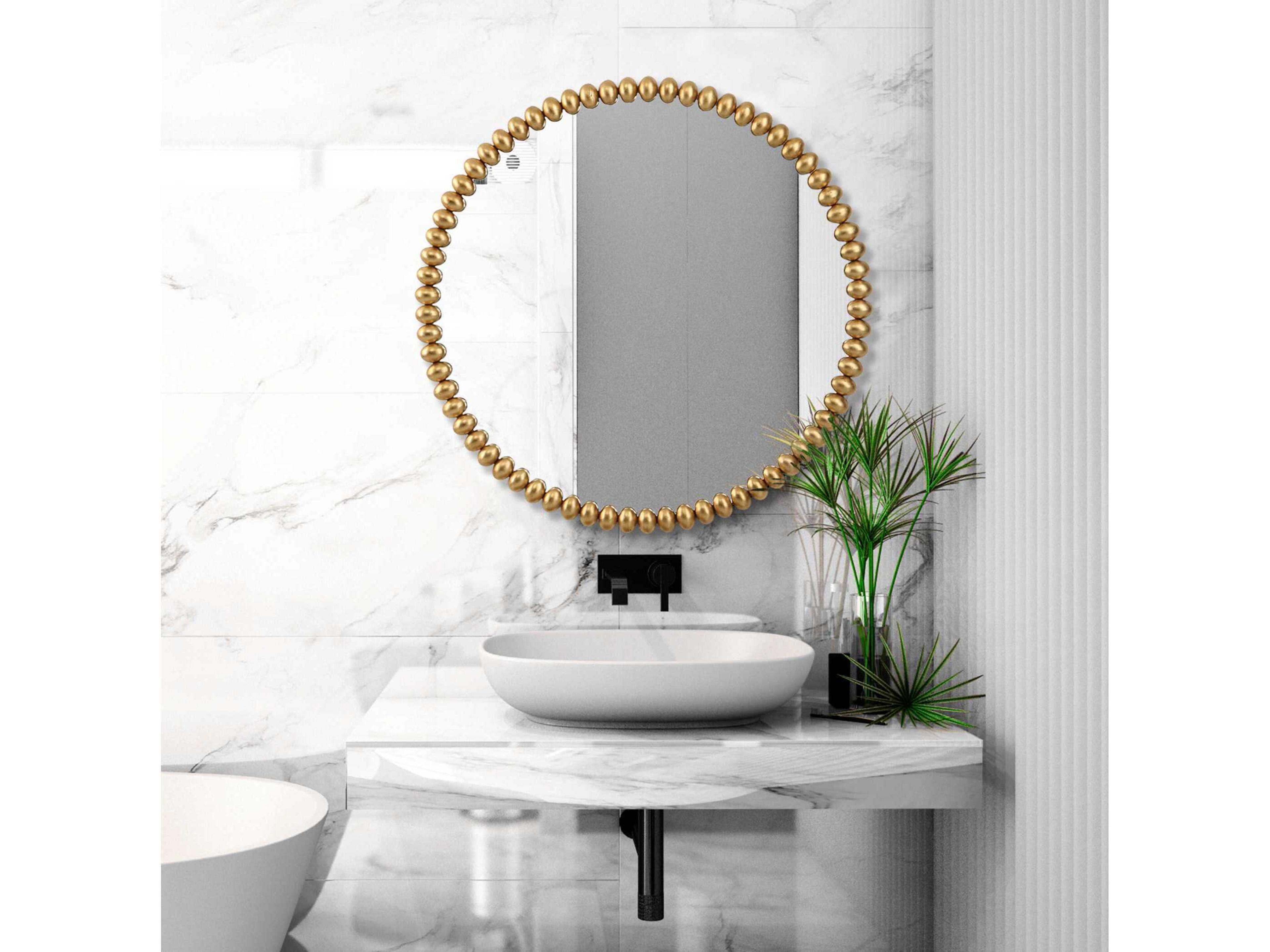 Uttermost Byzantine Antique Gold Leaf Round Wall Mirror