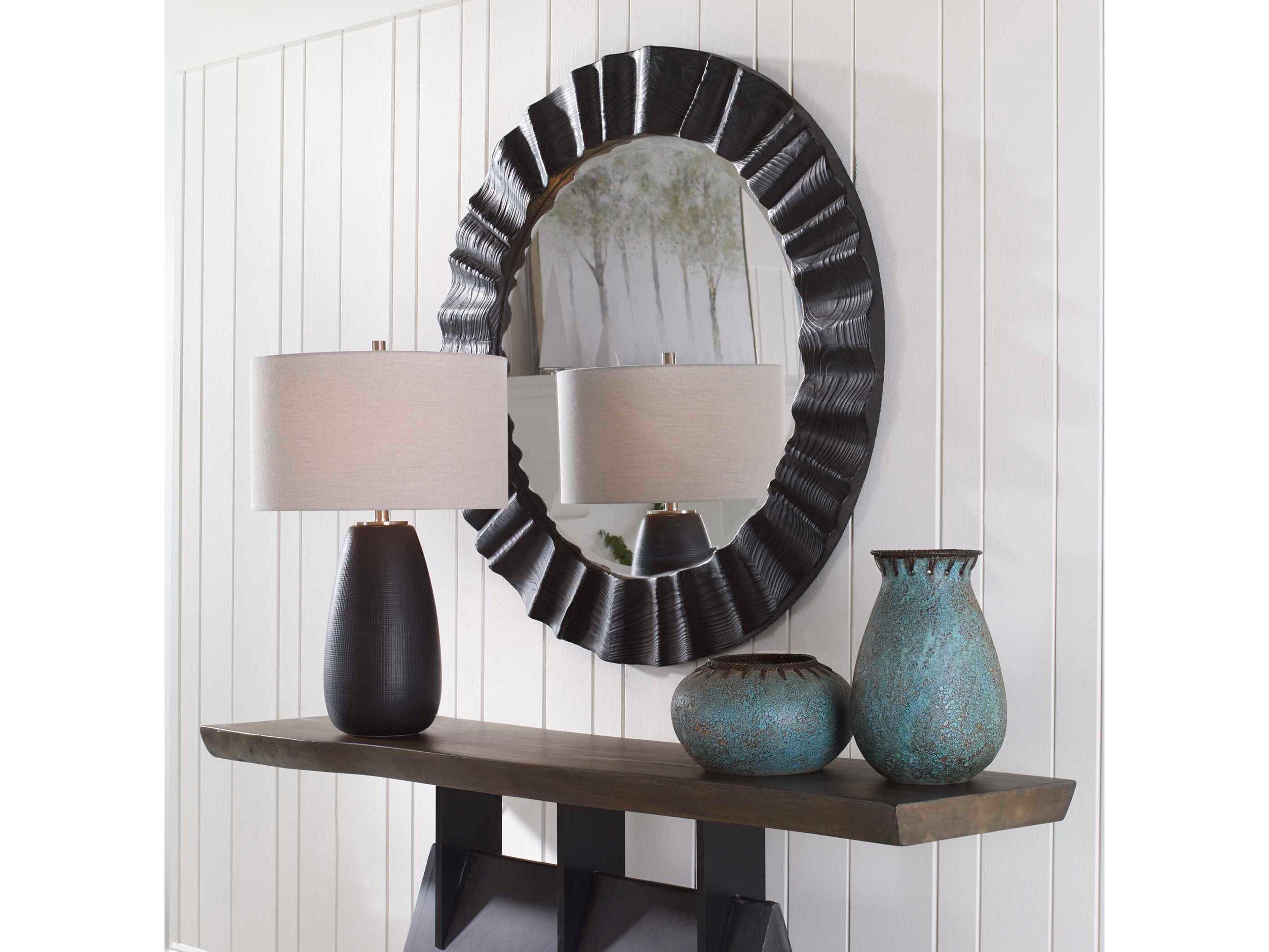 Uttermost Caribou Dark Espresso Round Wall Mirror