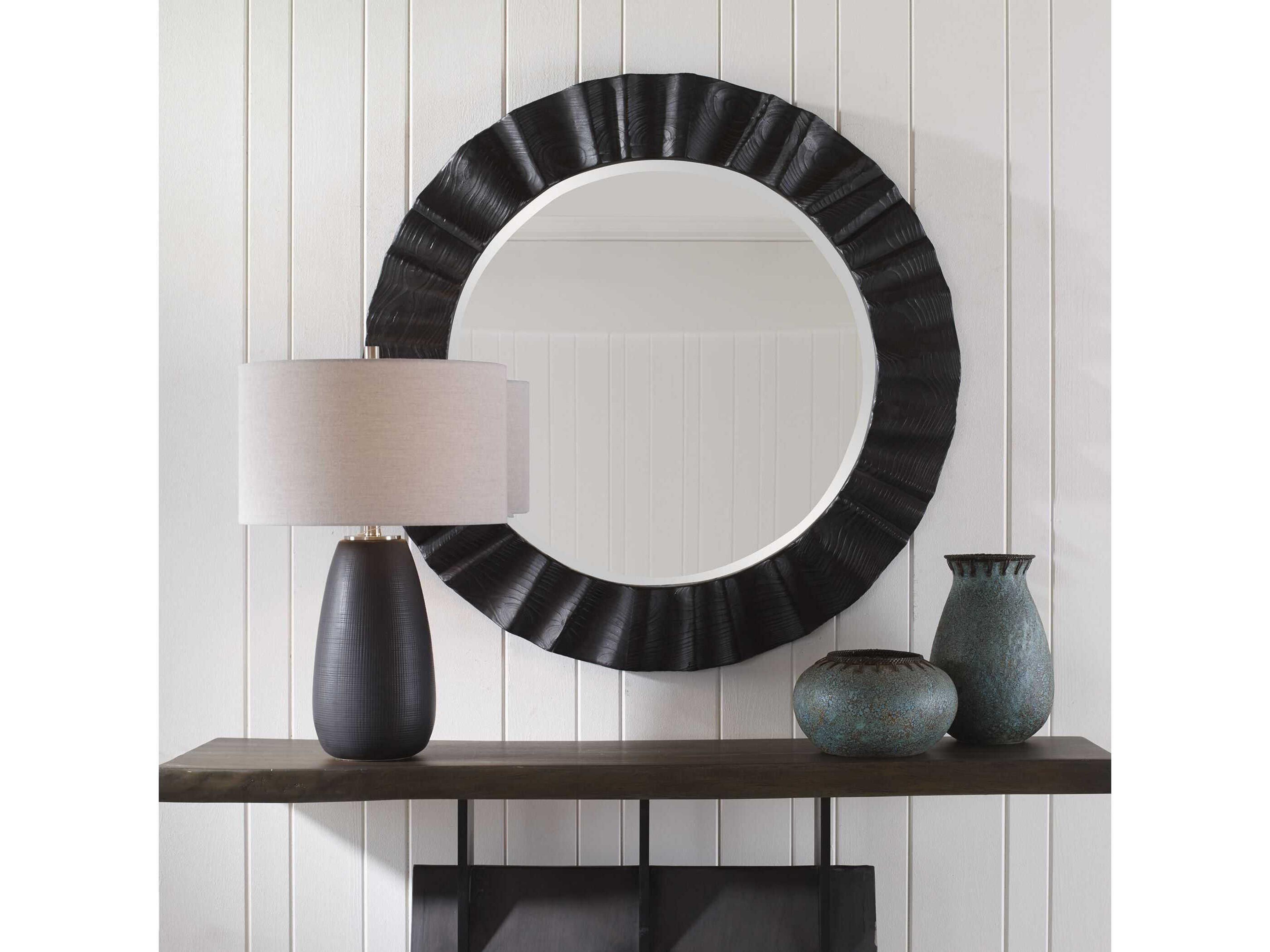 Uttermost Caribou Dark Espresso Round Wall Mirror