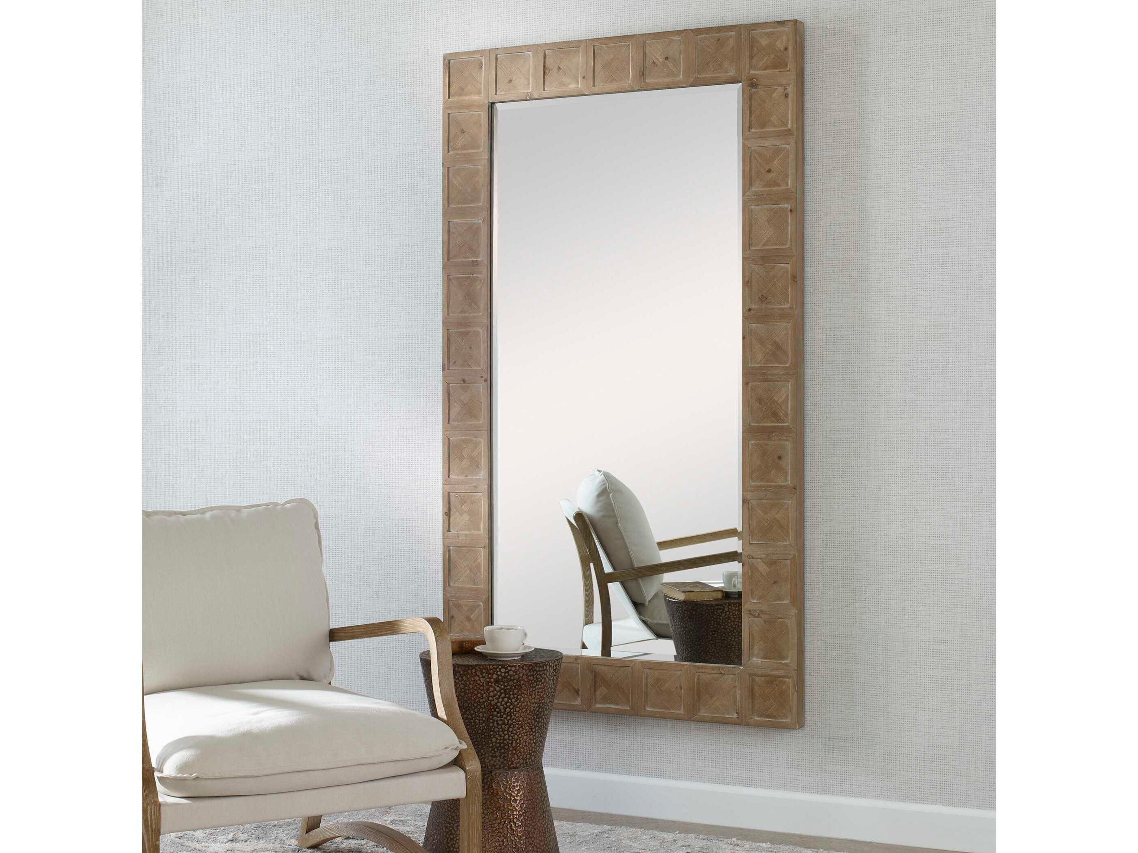 Uttermost Ranahan White Washed / Natural Rectangular Floor Mirror