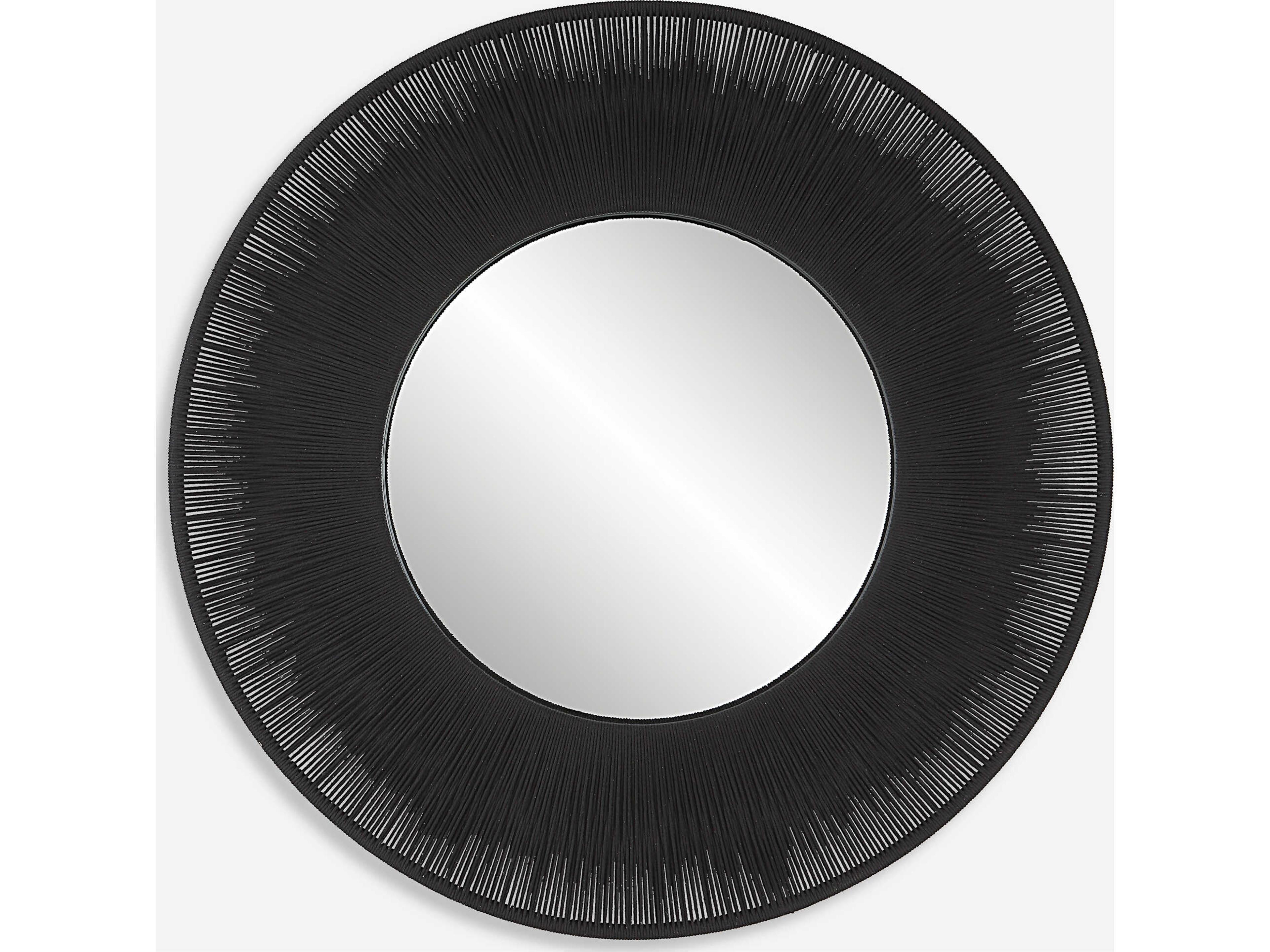 Sailor Knot Black Round Wall Mirror