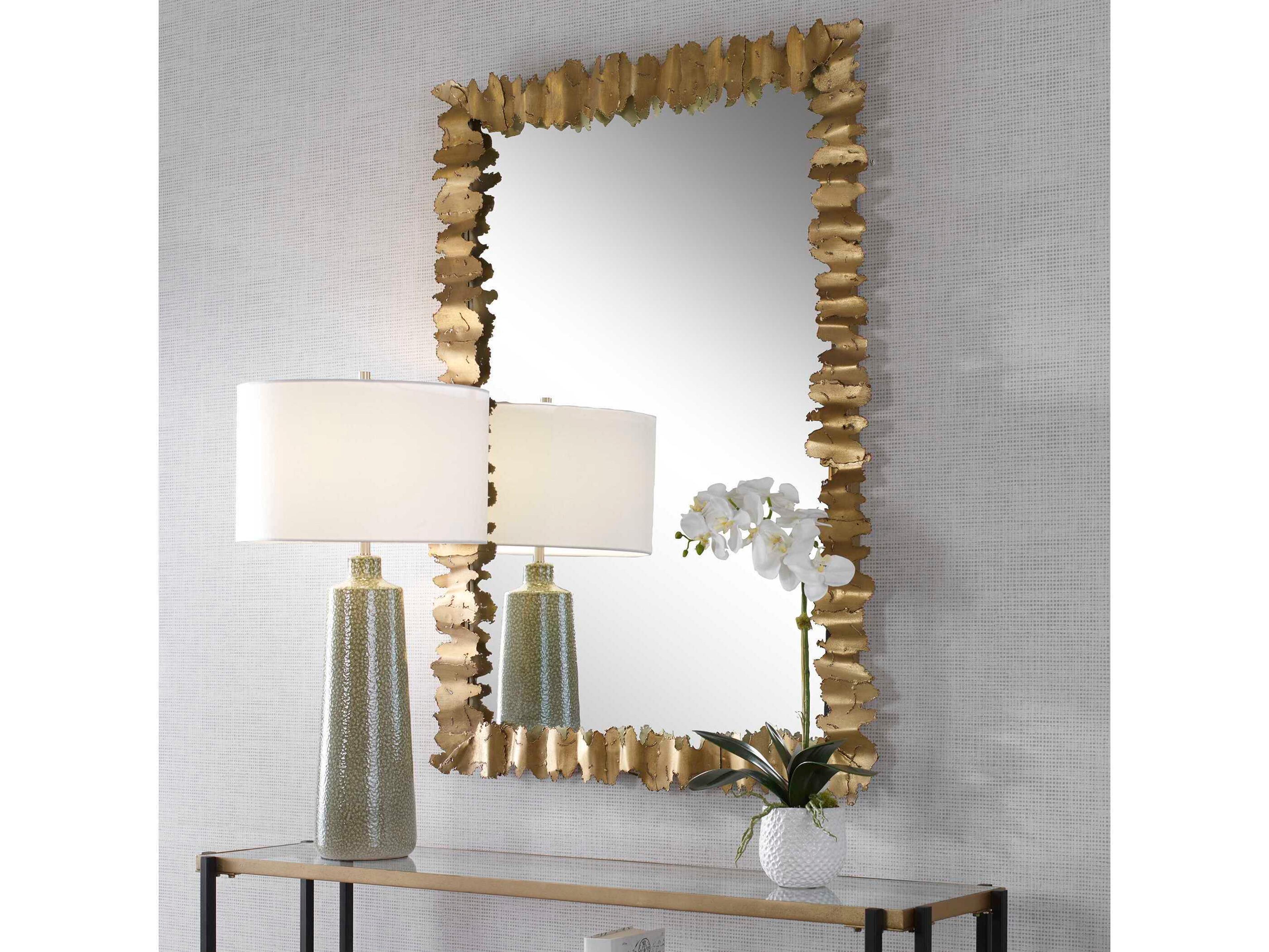 Uttermost Lev Antique Gold Rectangular Wall Mirror