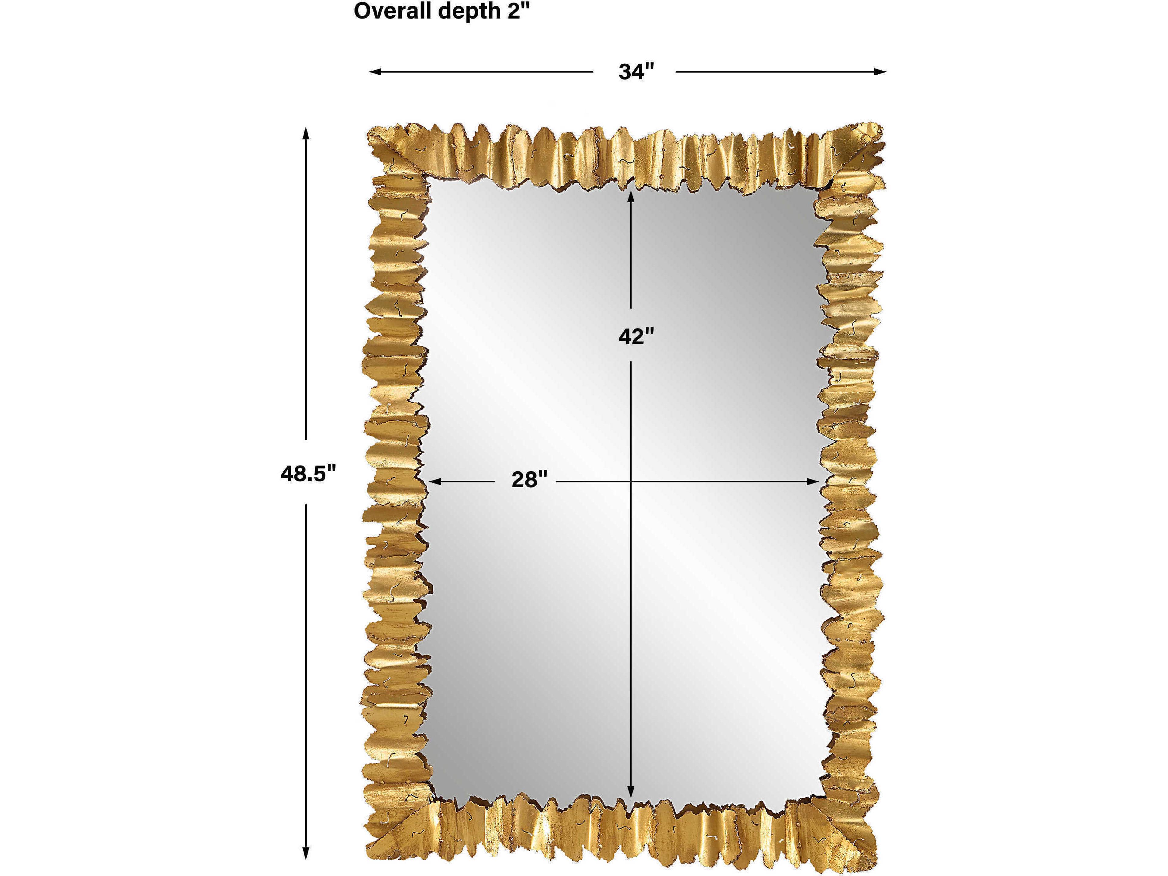 Uttermost Lev Antique Gold Rectangular Wall Mirror