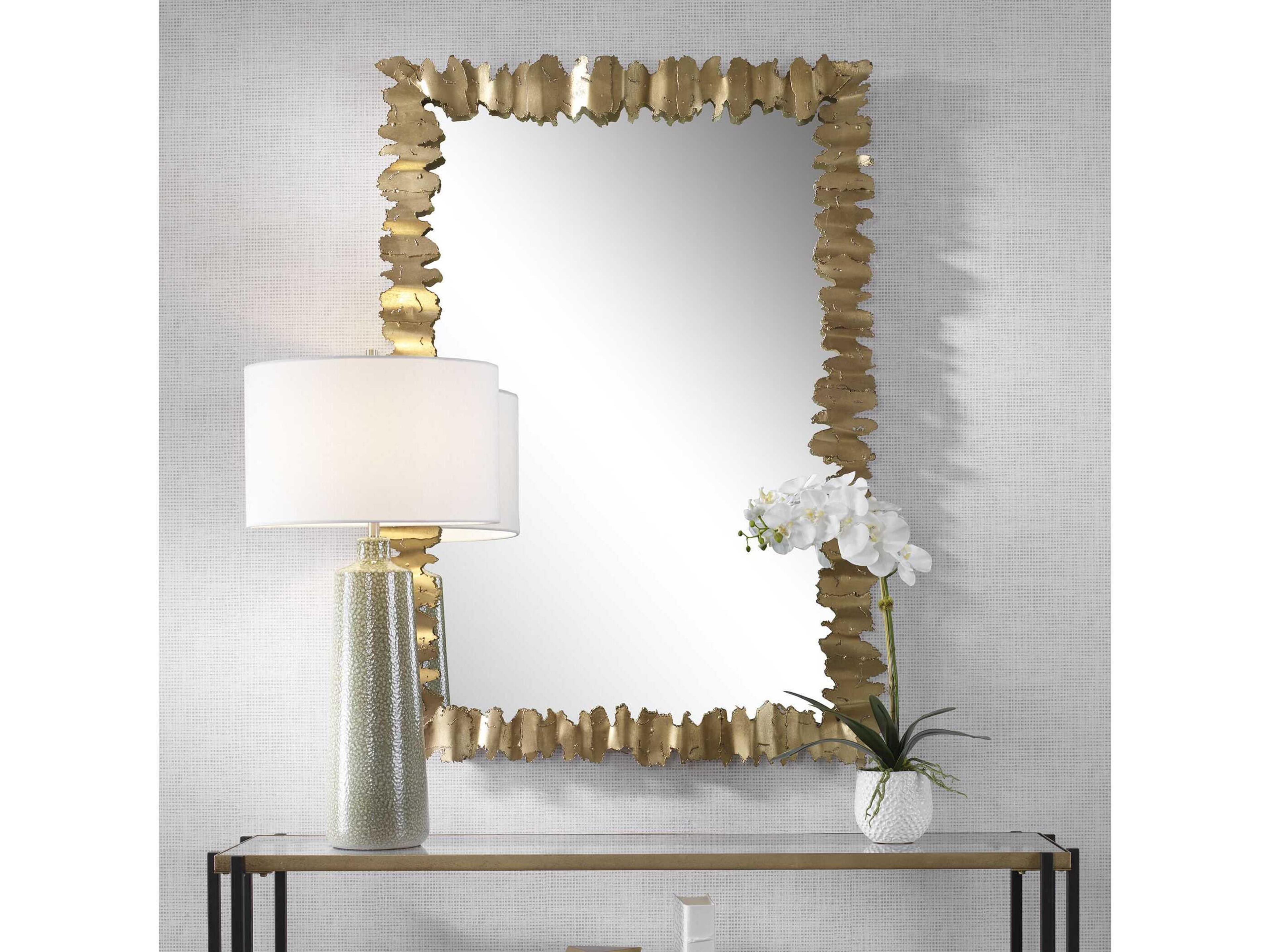 Uttermost Lev Antique Gold Rectangular Wall Mirror