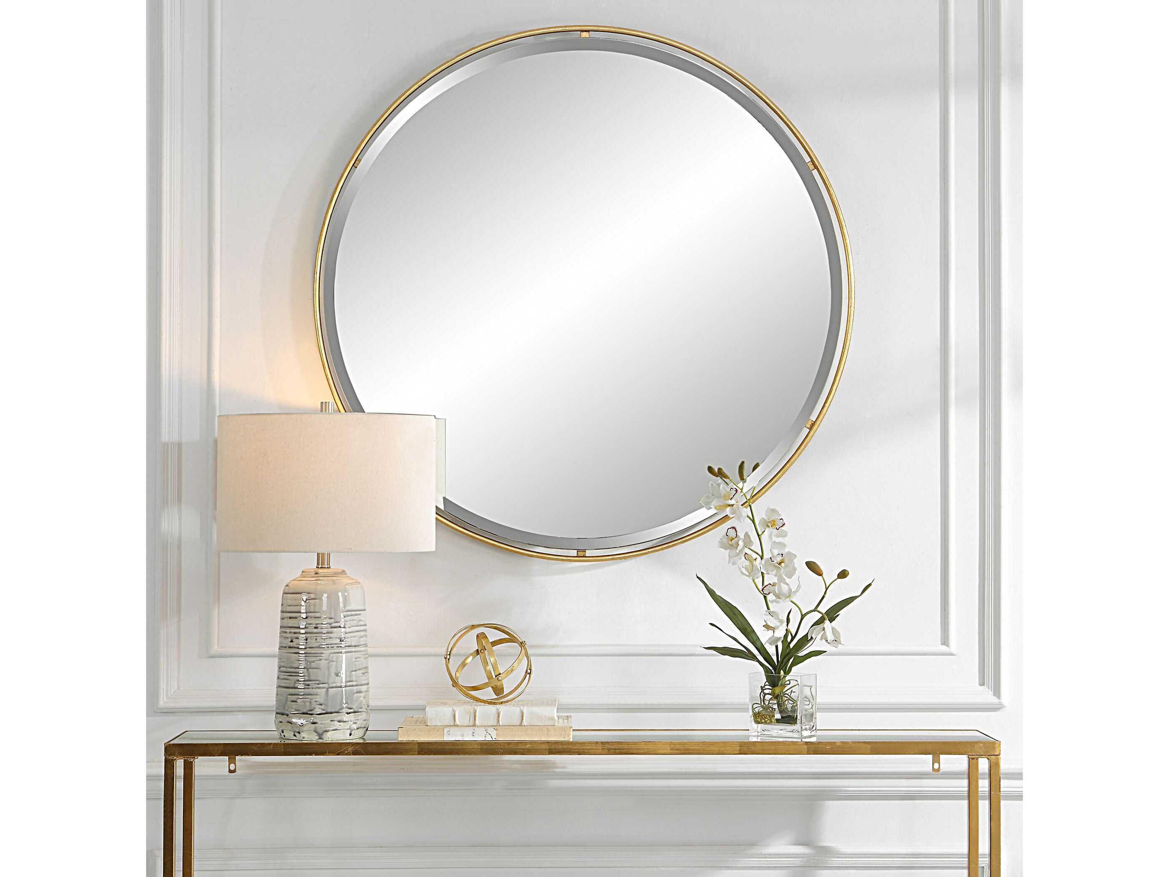 Uttermost Canillo Gold Round Wall Mirror