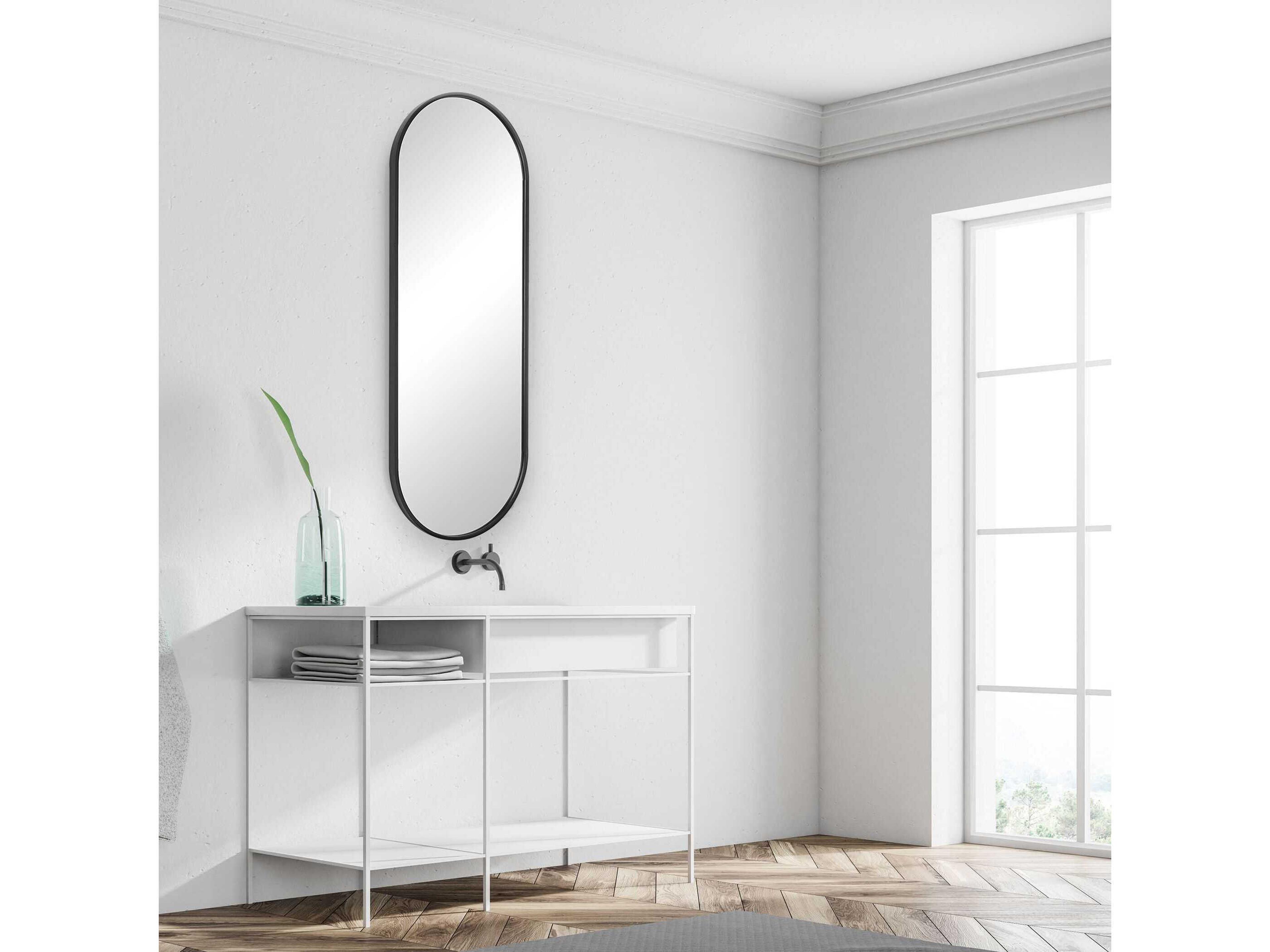 Uttermost Varina Black Oval Wall Mirror