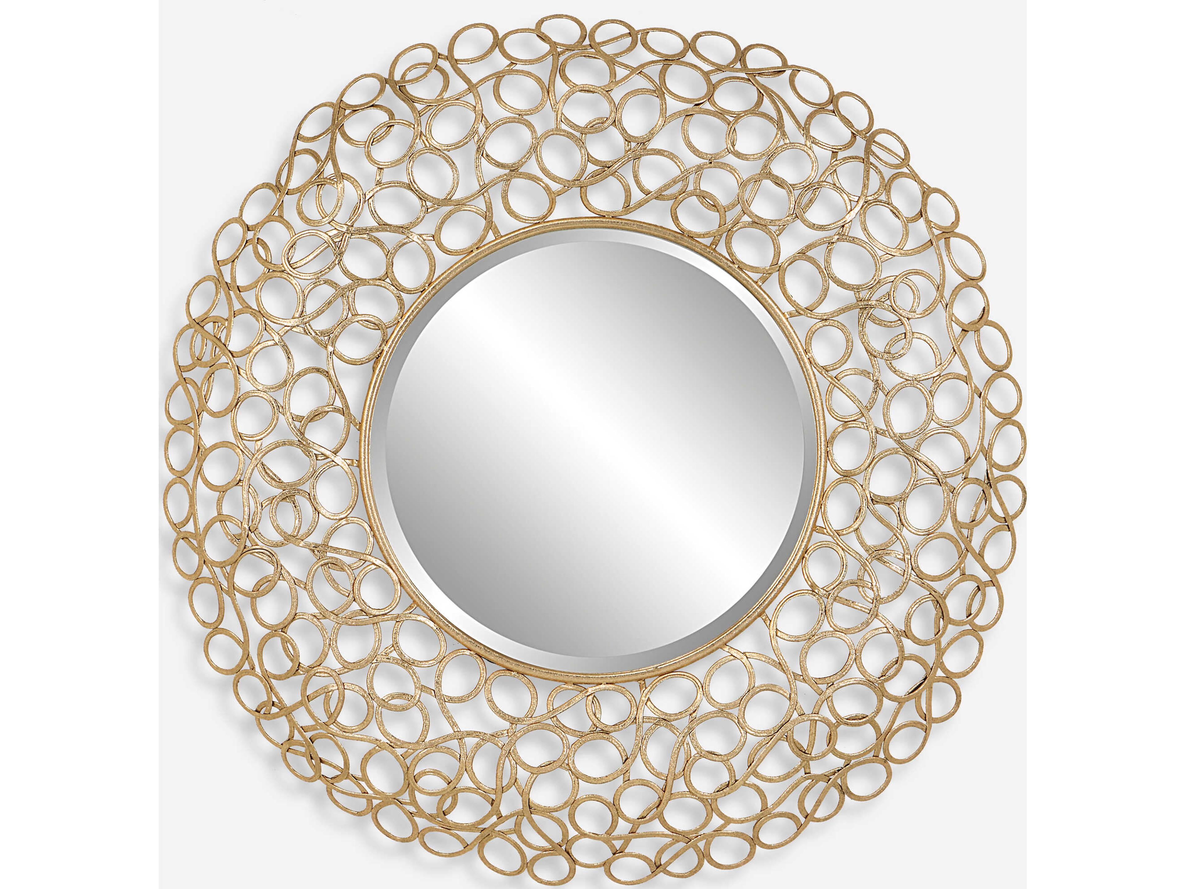 Uttermost Swirl Gold Round Wall Mirror