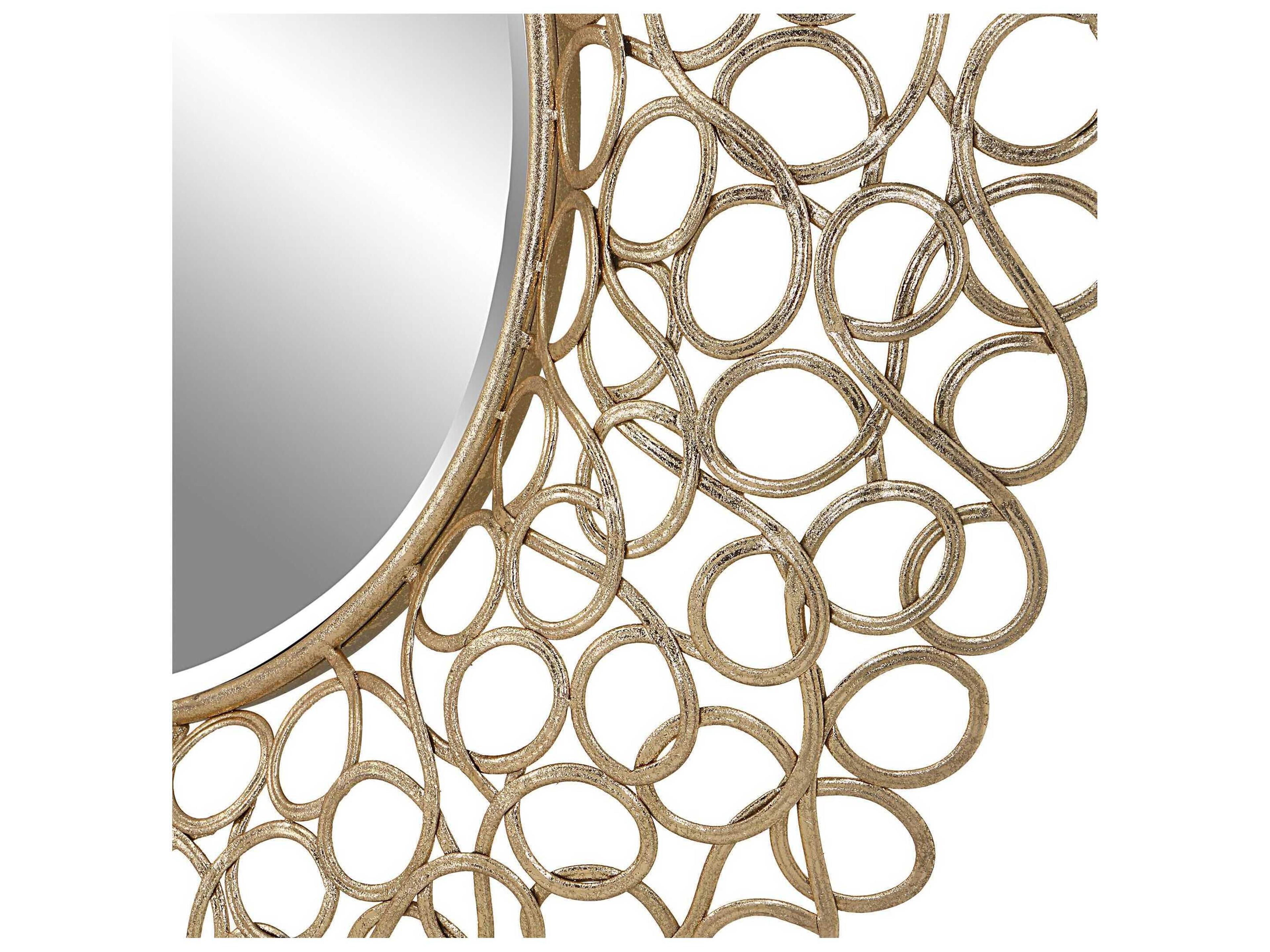 Uttermost Swirl Gold Round Wall Mirror