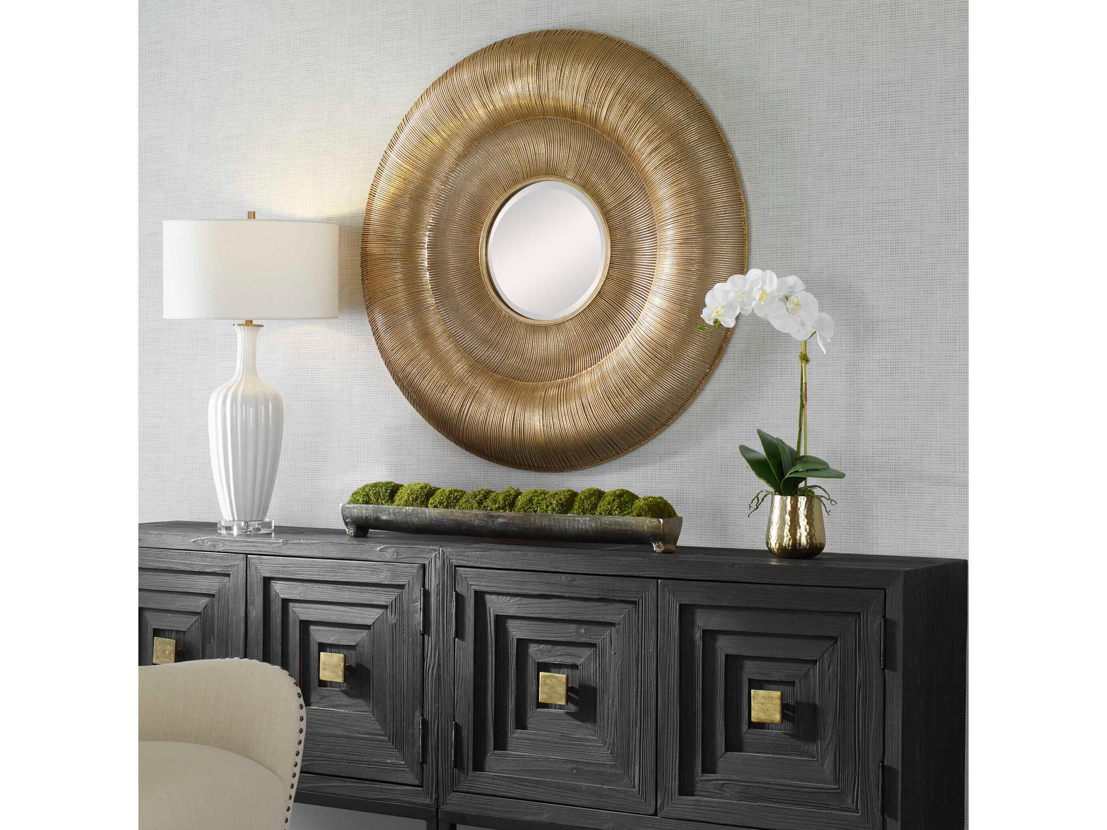 Uttermost Bauble Gold Round Wall Mirror