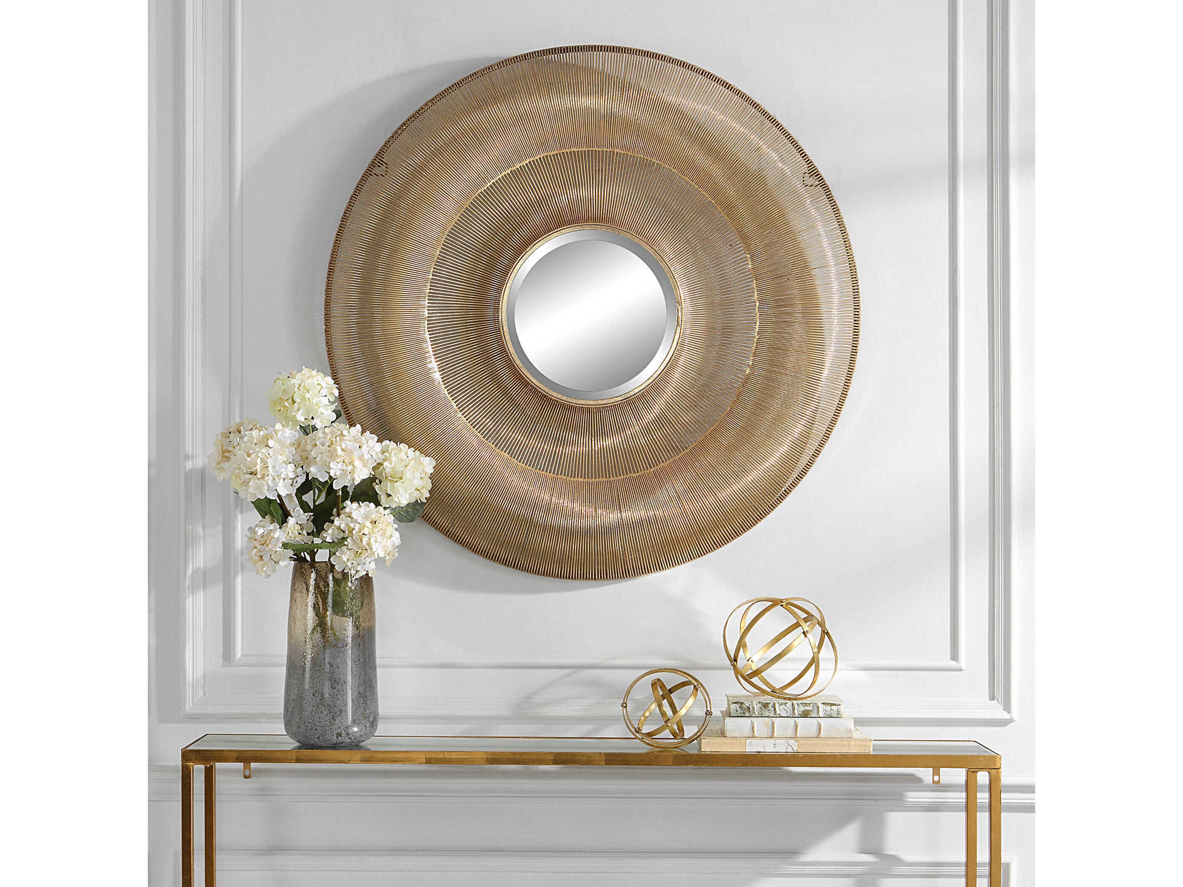 Uttermost Bauble Gold Round Wall Mirror