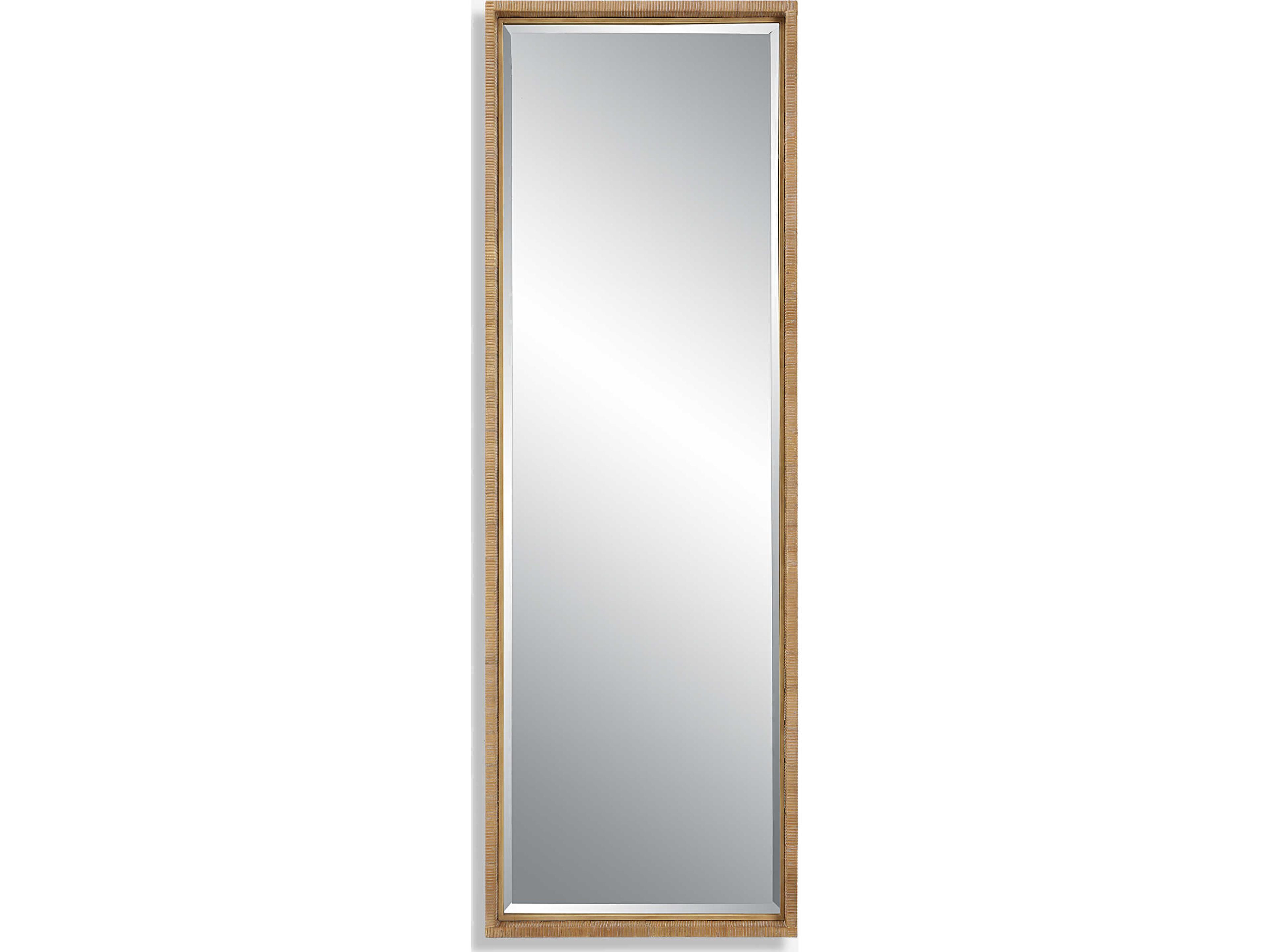 Paradise Natural / Gold Leaf Rectangular Wall Mirror