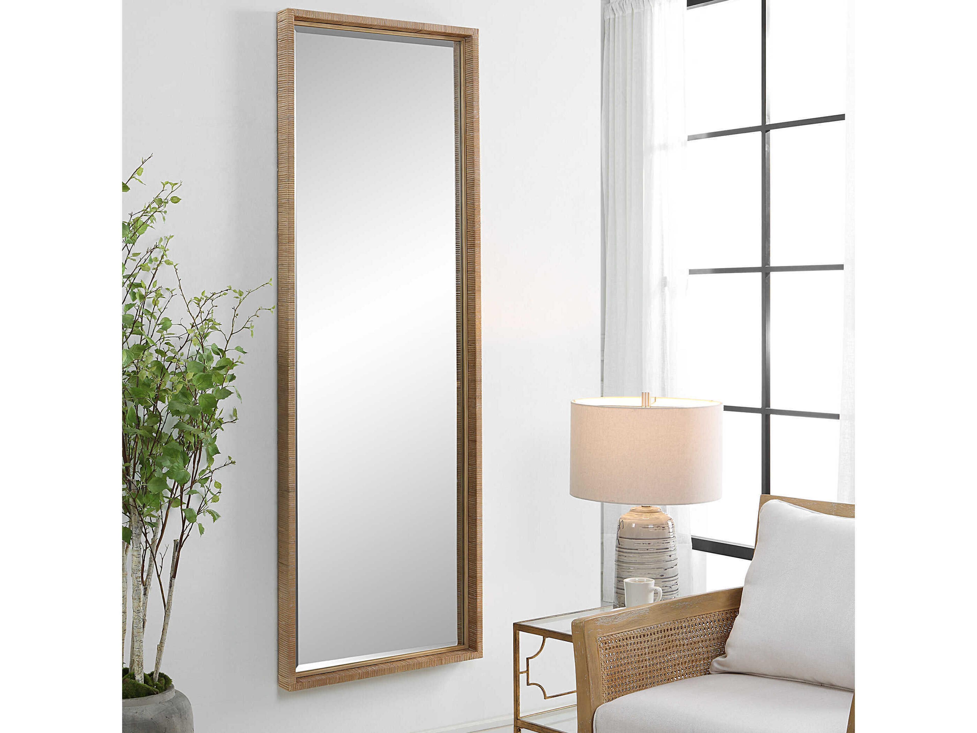 Uttermost Paradise Natural / Gold Leaf Rectangular Wall Mirror