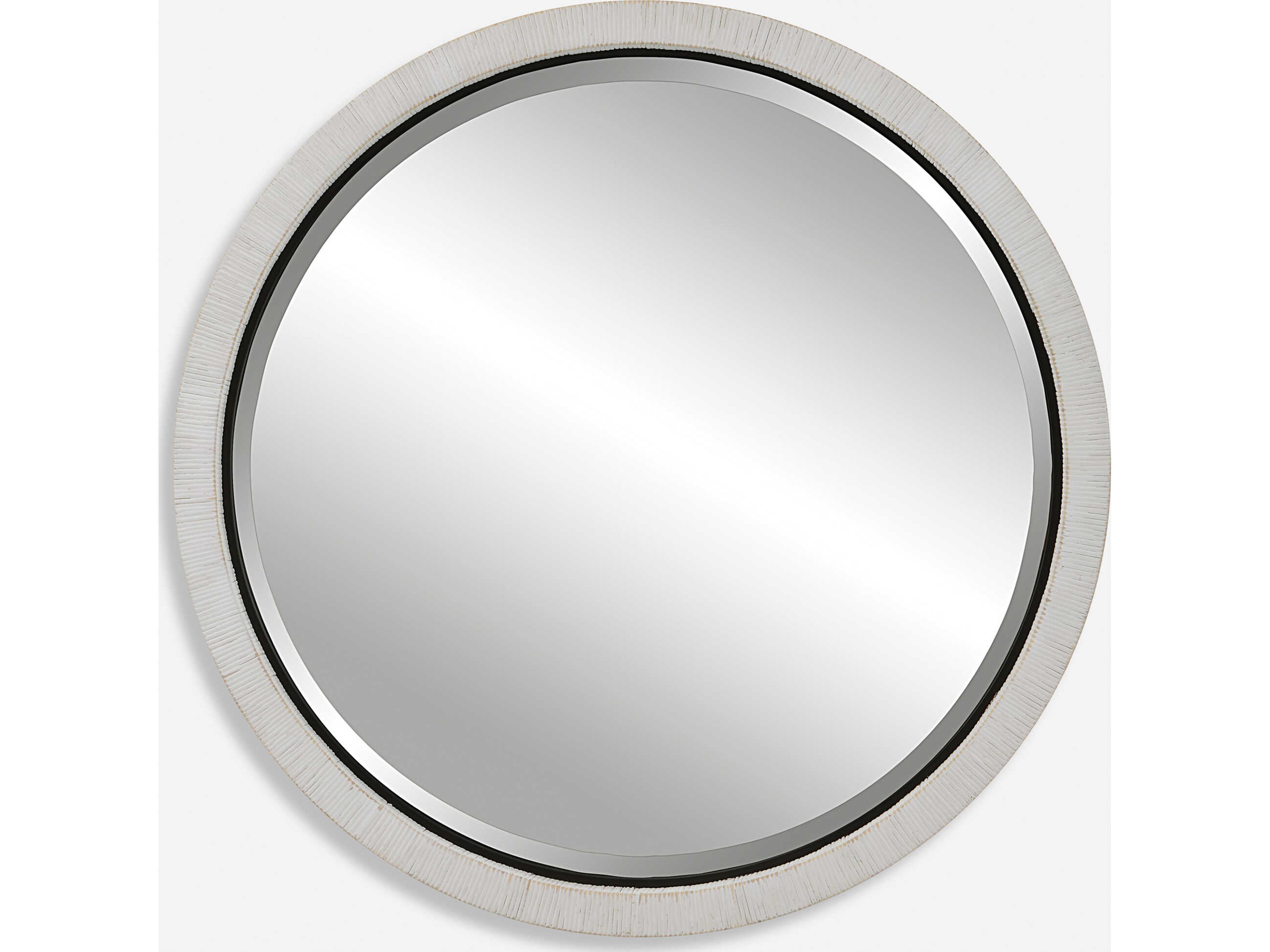 Uttermost Granada Whitewash Round Wall Mirror