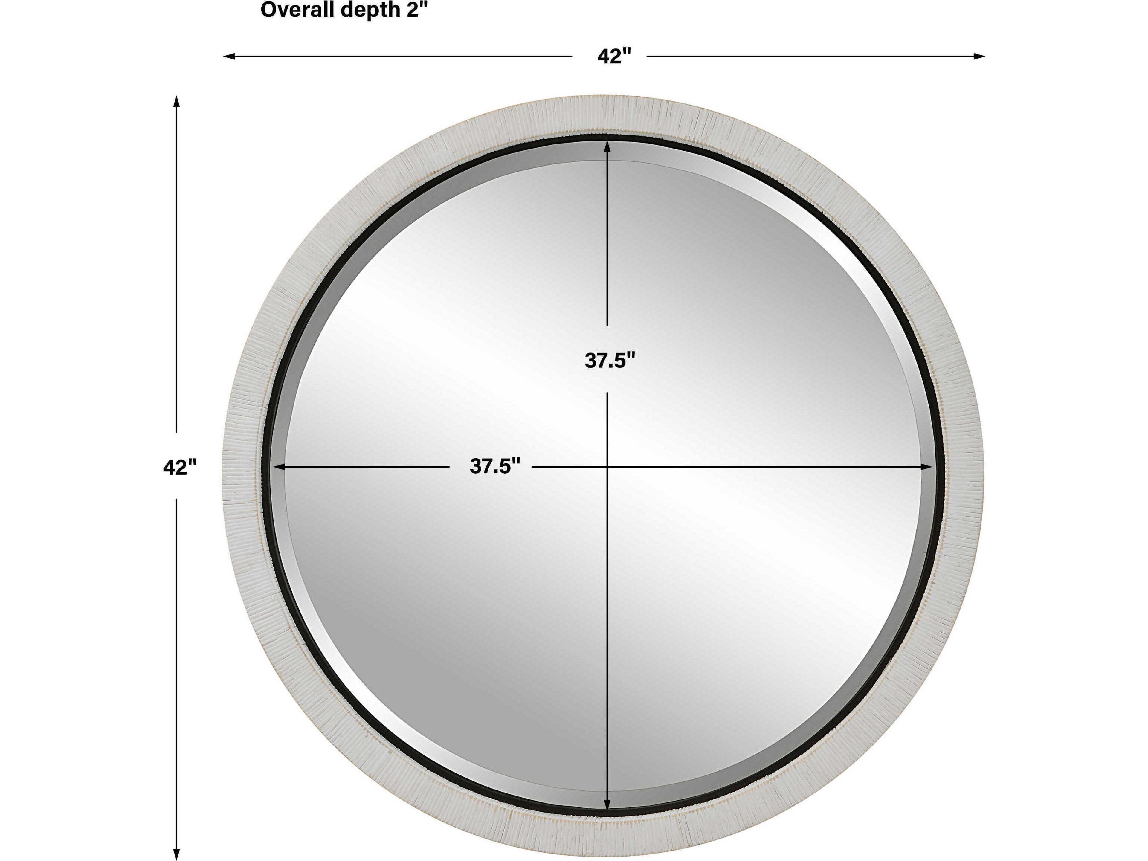Uttermost Granada Whitewash Round Wall Mirror