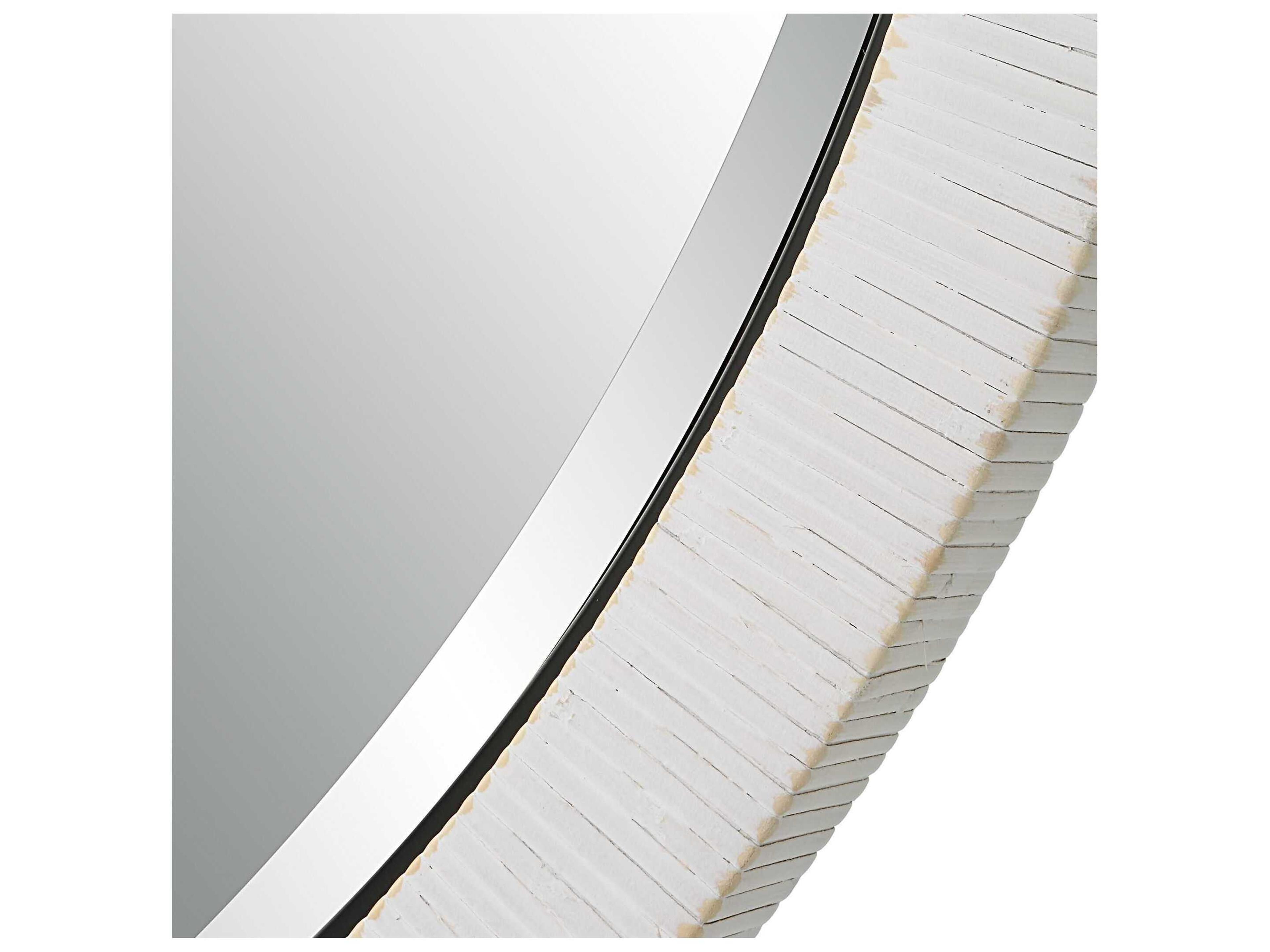 Uttermost Granada Whitewash Round Wall Mirror