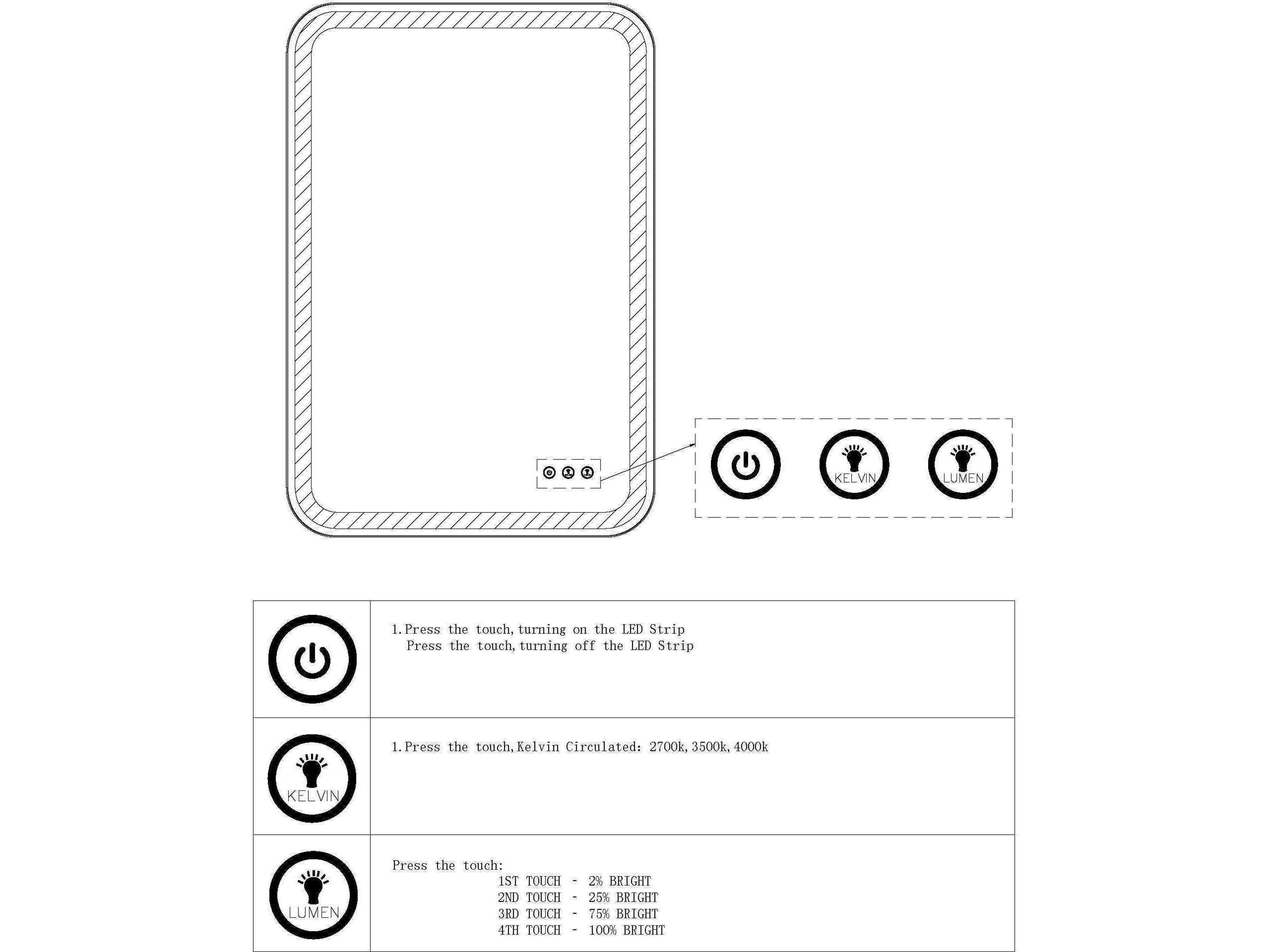 Uttermost Crofton Brass Rectangular LED Wall Mirror