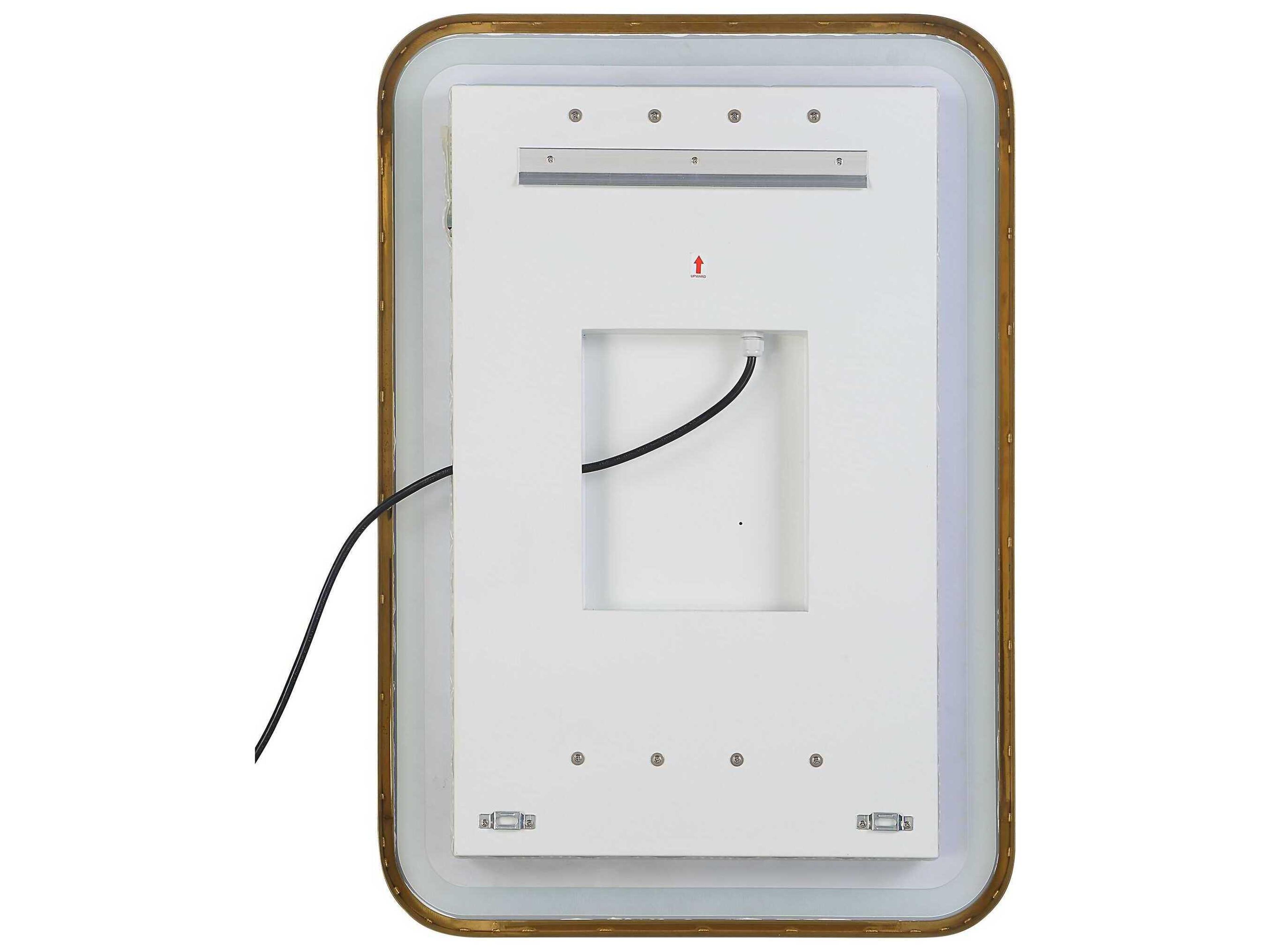 Uttermost Crofton Brass Rectangular LED Wall Mirror